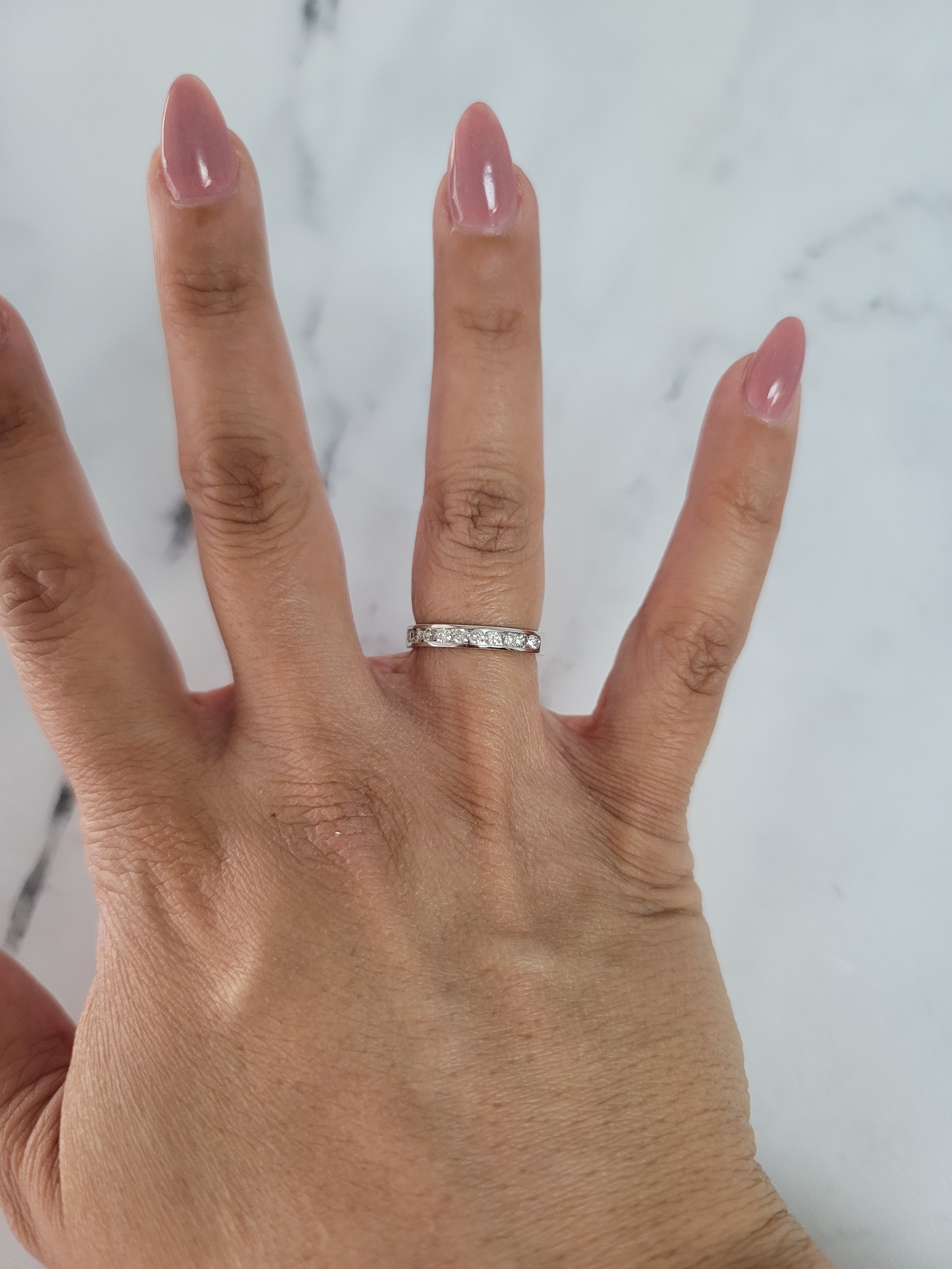 14K White Gold Diamond Channel Set Wedding Band - 0.37cttw Sparkling Bridal Ring for Engagement, Anniversary & Special Occasions