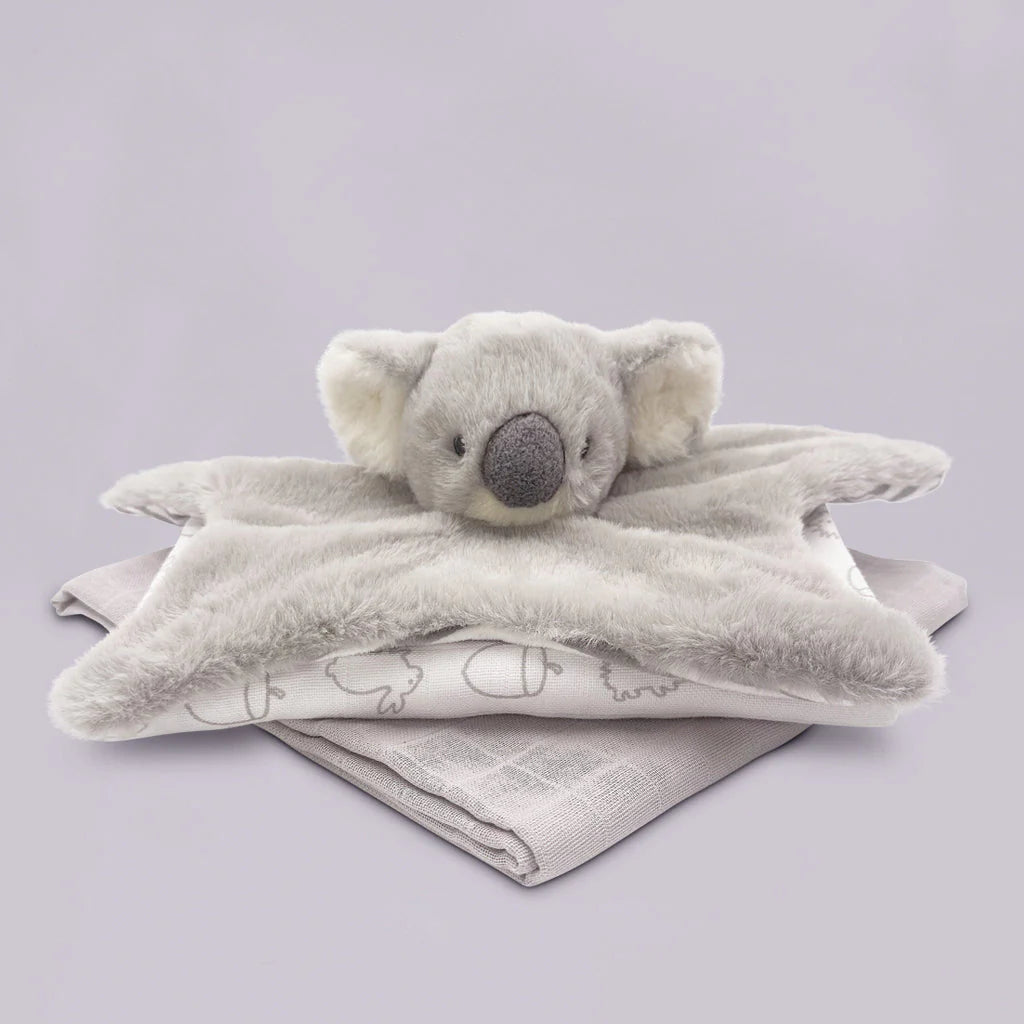 Soft Koala Print Comforter & Baby Swaddle Blanket Set - Breathable Cotton for Newborns & Infants - Perfect for Nursery, Bedtime, and Baby Showers - LBG1060