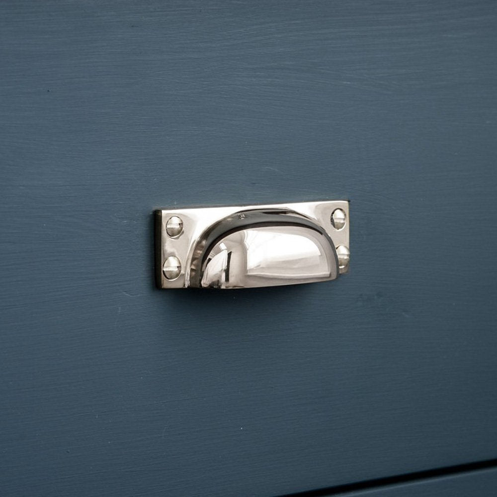 Polished Nickel Slim Hooded Drawer Handle - Modern Cabinet Pulls for Kitchen & Bathroom - Perfect for Drawers, Cabinets & Furniture Hardware Upgrade