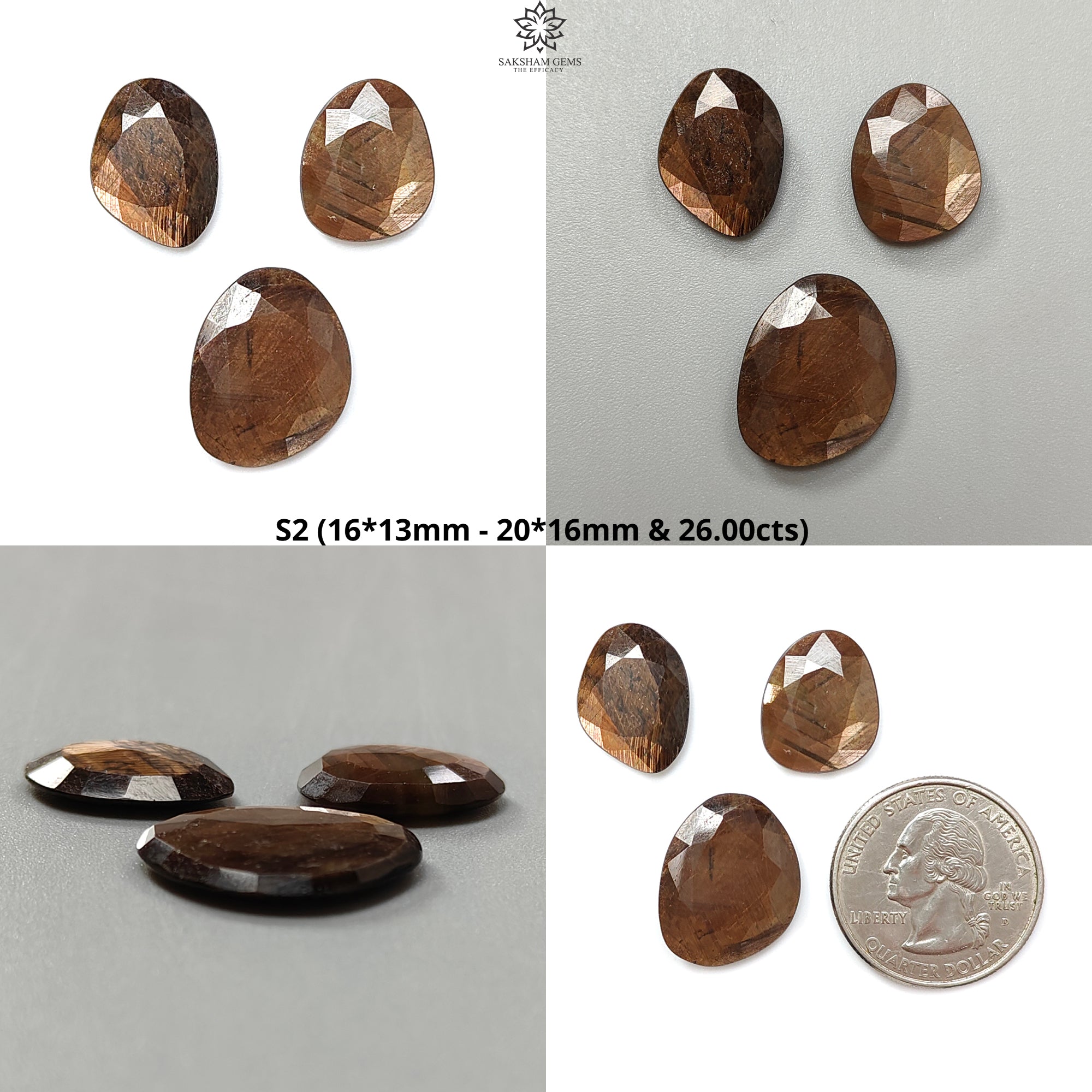 Natural Untreated Golden Brown Chocolate Sapphire Gemstone - Faceted Cut Fancy Shape (3pcs/5pcs Set) for Jewelry Making, Engagement Rings & Luxury Gift Giving