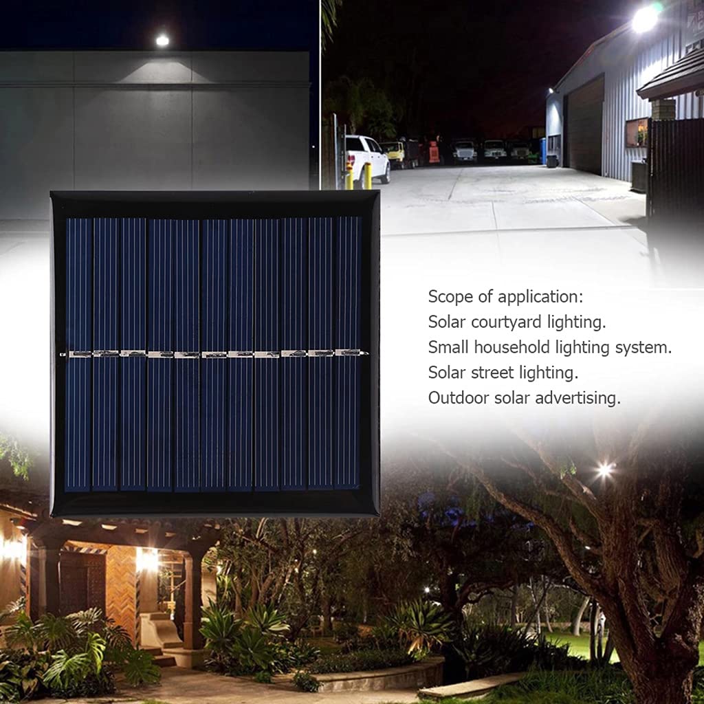 Portable Solar Phone Charger with USB - 95X95mm Compact Solar Panel for iPhone, Android, Camping & Outdoor Use - Includes LED Lights for Emergency Power Backup