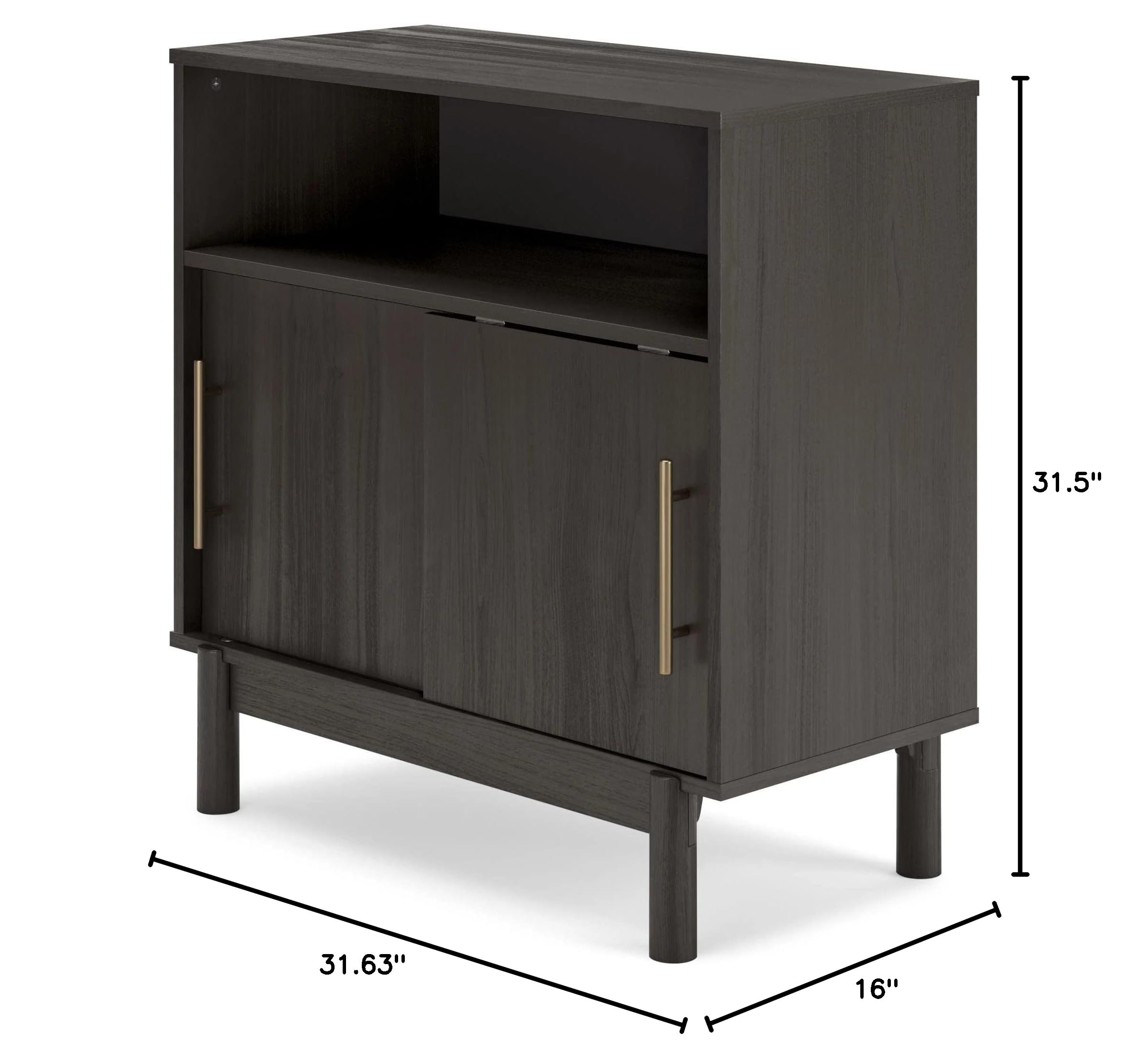 Signature Design by Ashley Brymont Modern 2-Door Accent Cabinet in Grayish Brown - Stylish Storage Solution for Living Room, Bedroom or Entryway