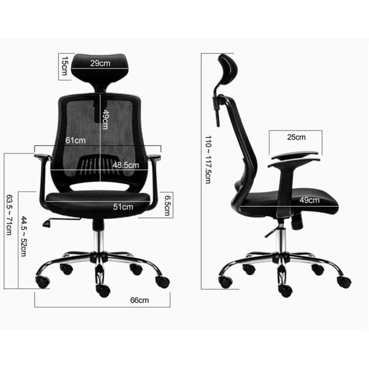 Ergonomic Office Chair with Adjustable Height & Lumbar Support - Swivel Desk Chair for Home, Gaming & Computer Work - Comfortable Reclining Seat with Breathable Mesh Back - Perfect for Long Work Hours, Online Gaming & Home Office Setup