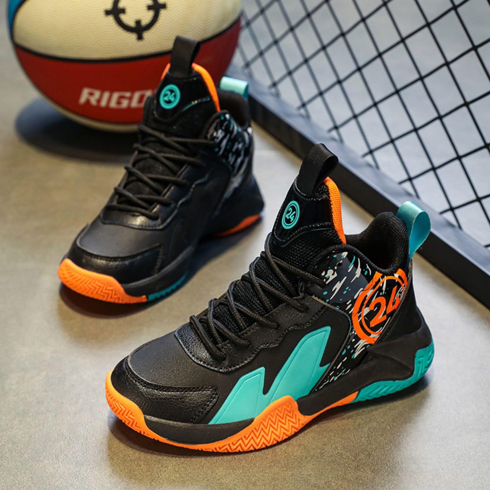 Non-Slip Kids Basketball Shoes for Boys & Girls - Lightweight, Breathable Sports Shoes for Indoor & Outdoor Play