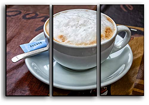 3-Piece Coffee Wall Art - Cappuccino Canvas Painting for Café Decor (22x33 in)