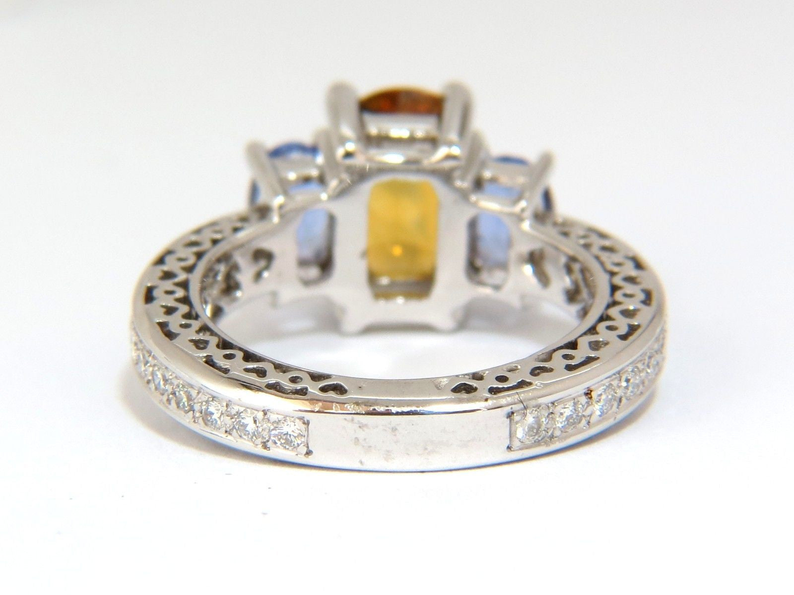3.68CT Natural Fancy Vivid Yellow Brown Sapphire Tanzanite Diamond Ring in 14K Gold - Elegant Jewelry for Engagement, Wedding & Special Occasions