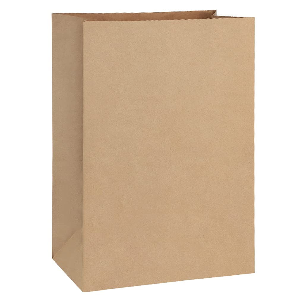 BagDream 12x7x17 Inch Heavy Duty Kraft Brown Paper Grocery Bags - 100Pcs Bulk Pack of Durable 100% Recycled Paper Barrel Sack & Gift Bags for Shopping, Retail, Parties & Eco-Friendly Packaging