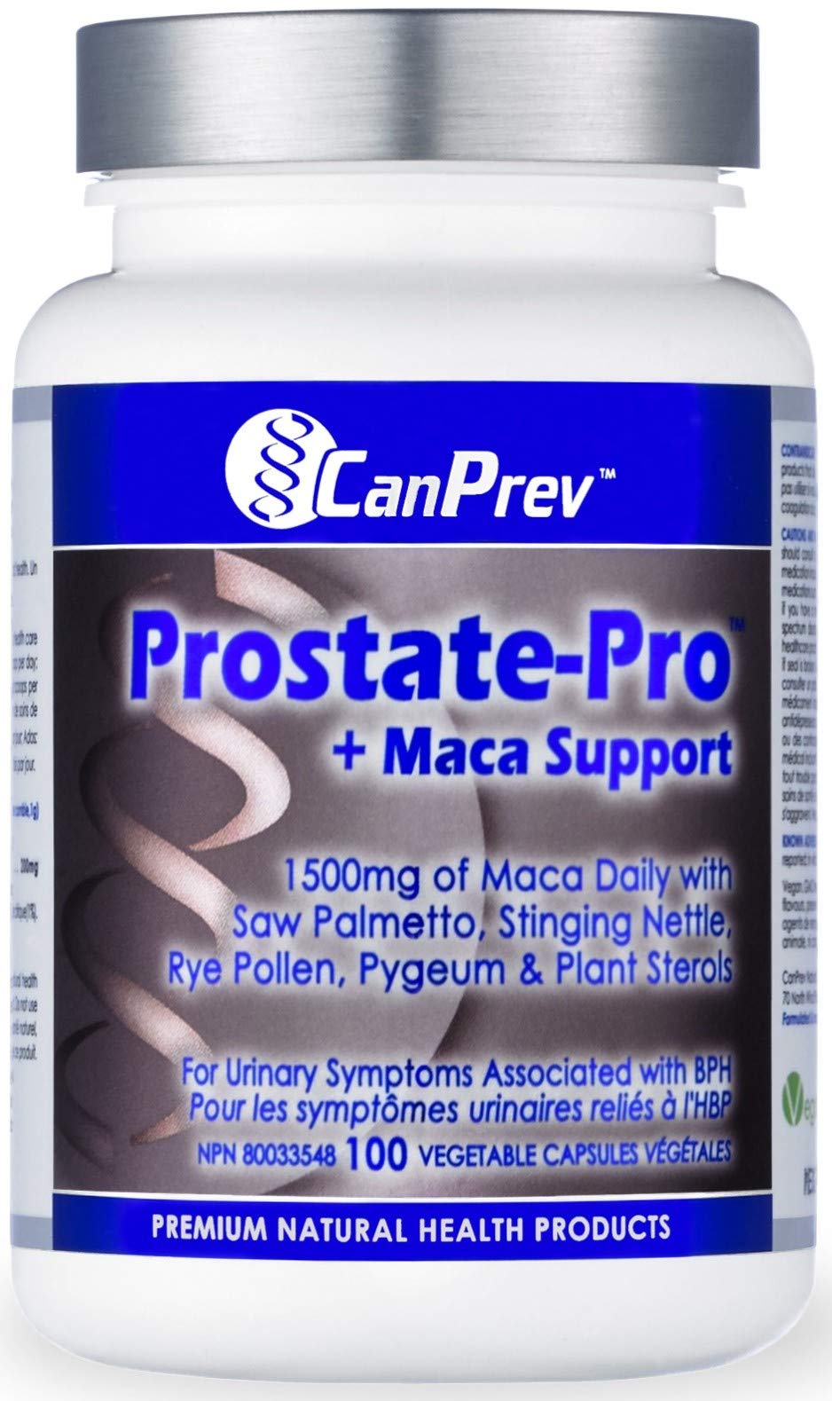 CanPrev Prostate-Pro + Maca Support Vegi Capsules for Men's Health - 100 Count - Promotes Prostate Wellness & Vitality - Ideal for Daily Supplement Routine & Active Lifestyle