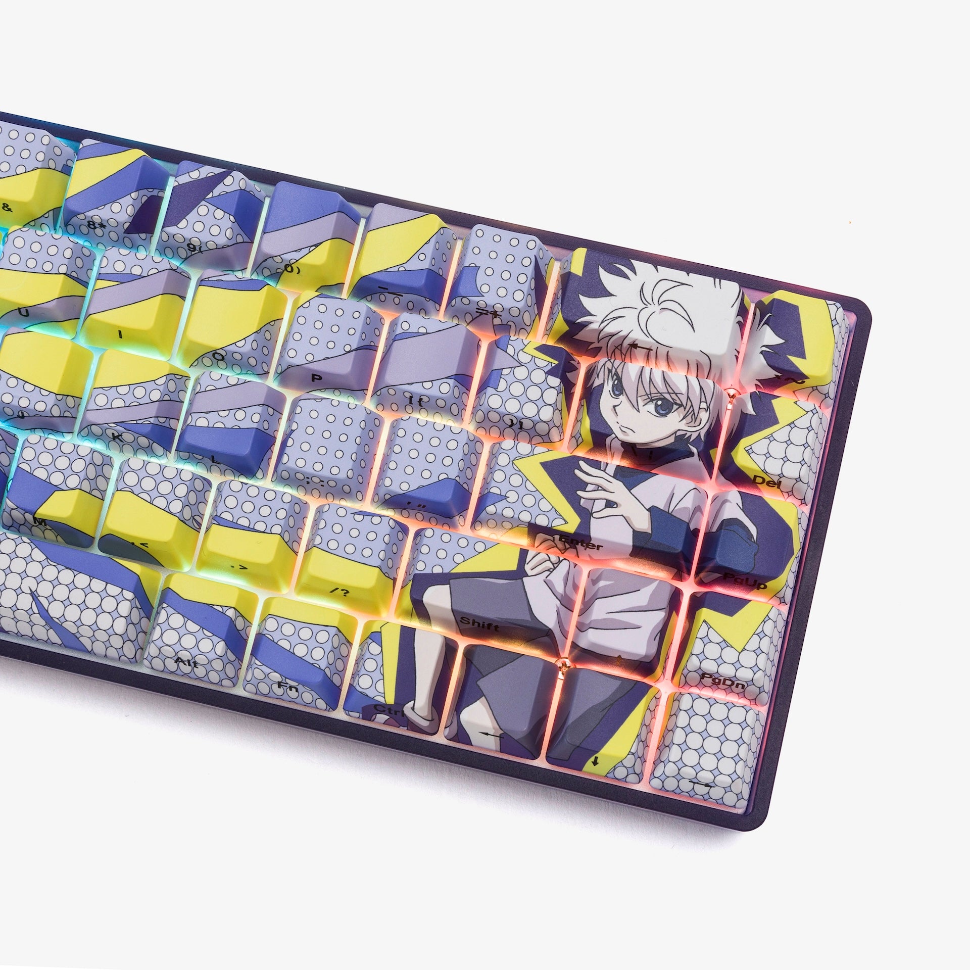 HxH x HG Basecamp 65HE Mechanical Keyboard - Killua Themed Custom Gaming Keyboard for PC & Mac - Perfect for Esports, Typing & Anime Fans