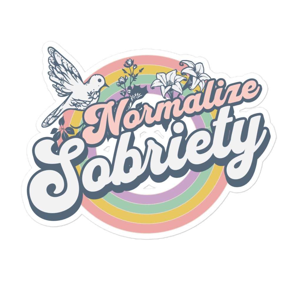 Normalize Sobriety Sticker - Motivational Sober Support Decal for Recovery, AA Meetings & Alcohol-Free Lifestyle - Perfect for Water Bottles, Laptops & Journals
