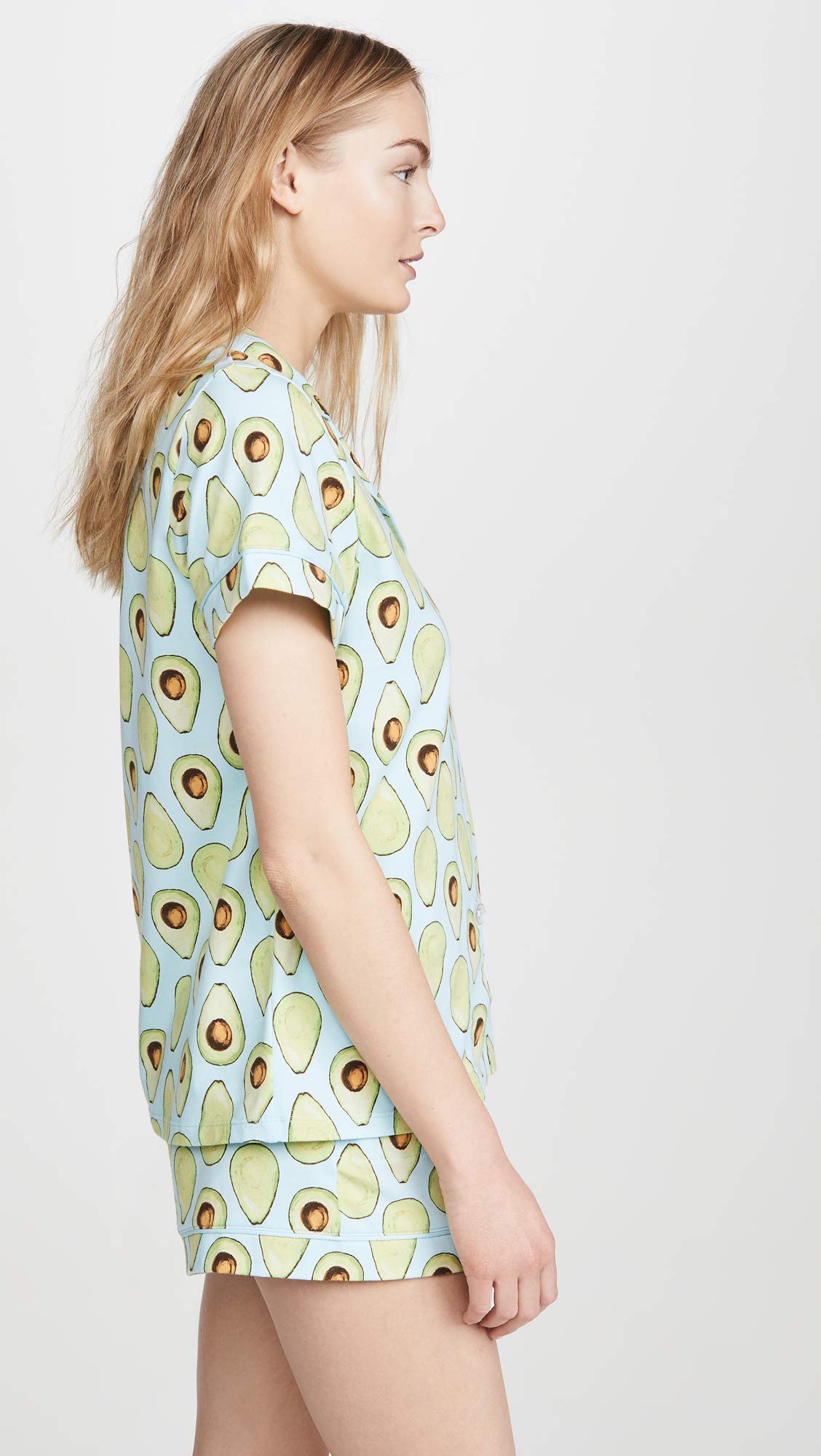 BedHead Pajamas Women's Avocuddle Shorty PJ Set - Soft Green Printed Lounge Pajamas for Women Size L | Cozy Sleepwear for Relaxing at Home & Sleepovers
