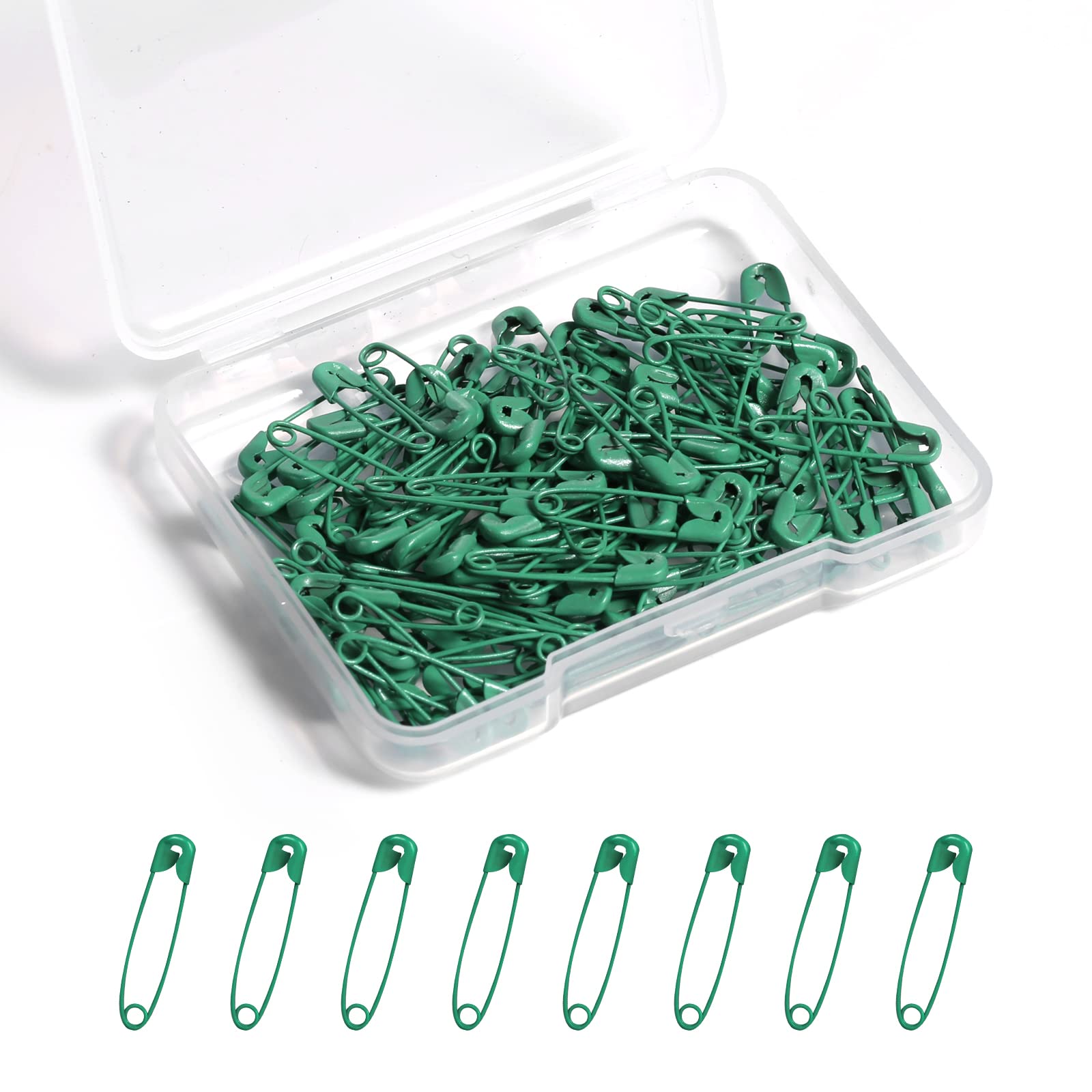 120pcs Dark Green Safety Pins - 19mm Nickel Plated Stainless Steel Small Pins for Clothing, DIY, Arts & Crafts, Jewelry Making - Perfect for Christmas Decorations, Gift Wrapping & Party Favors