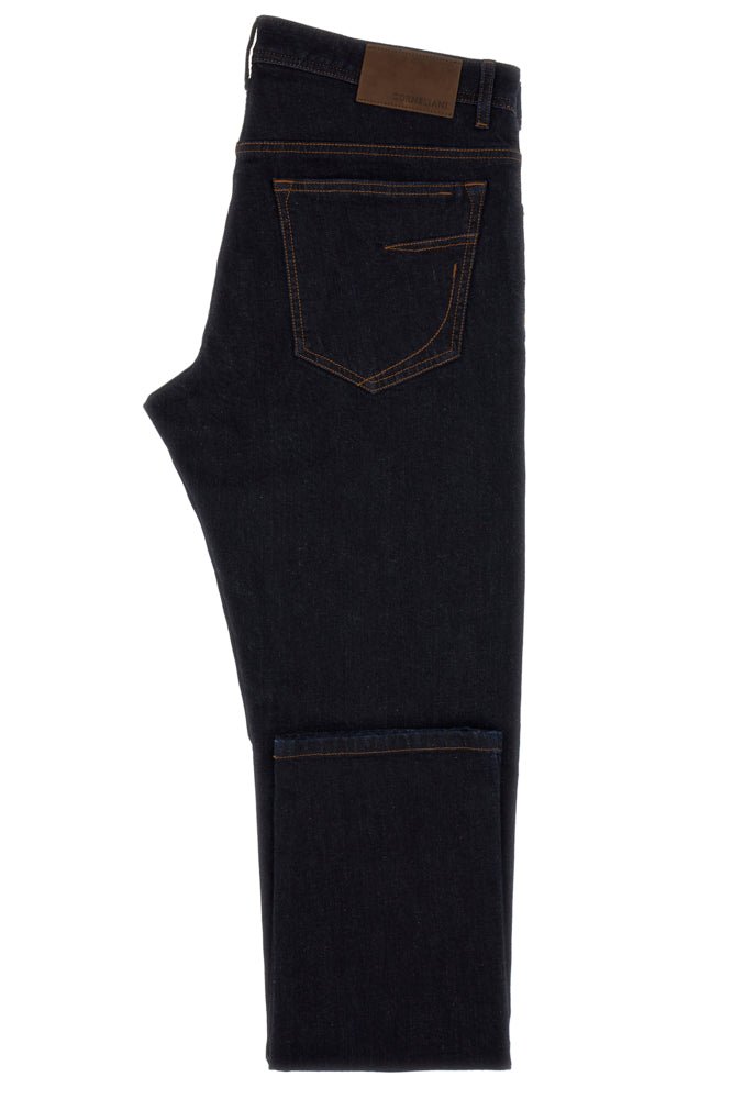**Corneliani Stretch Denim Jeans - Dark Wash Slim Fit Men's Denim Pants for Casual & Business Wear**    *Use Cases: Perfect for office attire, weekend outings, or smart-casual events.*