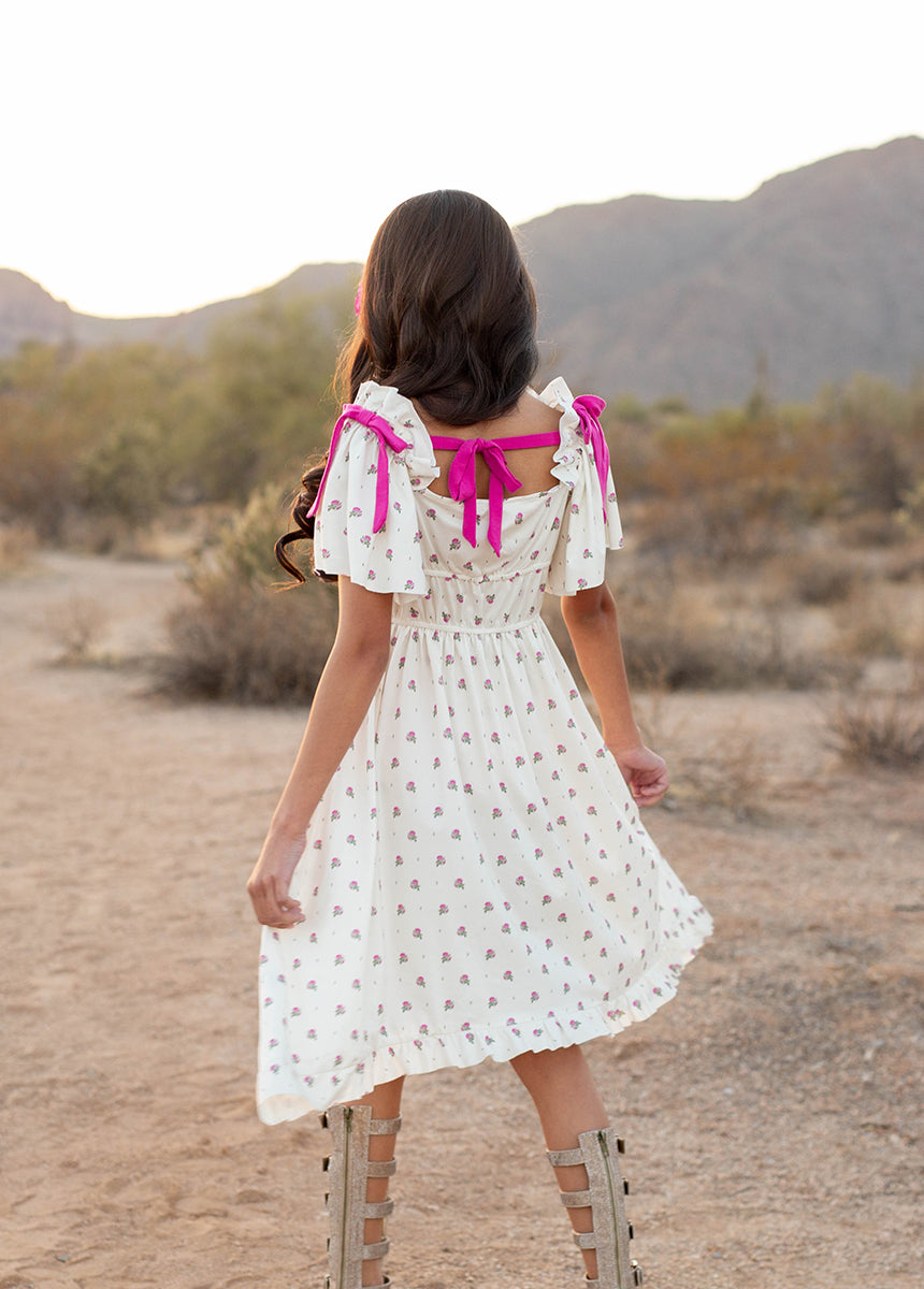 Franny Dress - Pink Floral Dot Print Women's Summer Dress | Perfect for Beach Vacation, Date Night & Casual Outings