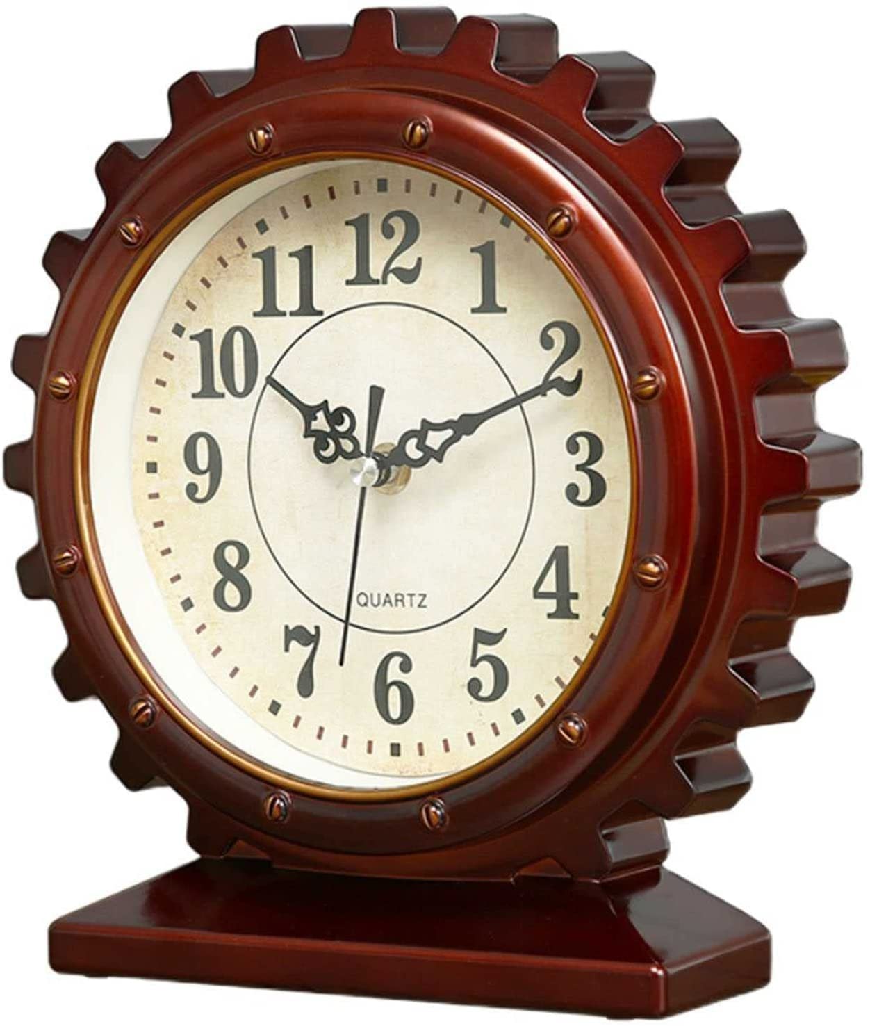 Vintage Silent Battery Operated Mantel Clock - Non-Ticking Tabletop Clock for Living Room, Bedroom & Fireplace Décor - Perfect for Home, Office & Gift Giving