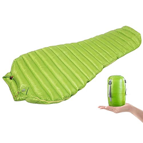 Ultralight Down Mummy Sleeping Bag for Adults - Winter Camping & Hiking Gear - Warm Duck Down Sleeping Bag for Outdoor Adventures, Backpacking & Travel