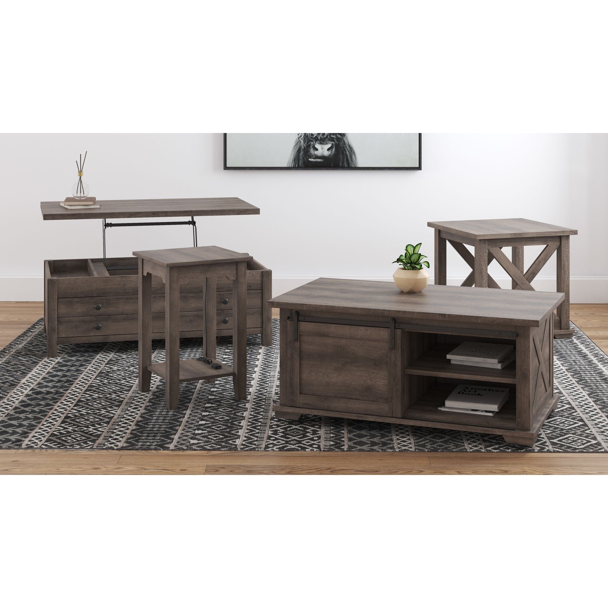 Modern Rectangle Lift Top Coffee Table with Storage - Solid Wood Lift-Top Design for Living Room, Sofa, and Home Decor - Perfect for Entertaining, Storage, and Multi-Functional Use