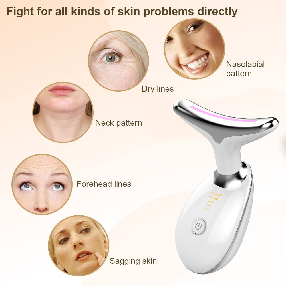 Neck and Face Beauty Device - Anti-Aging Massager for Skin Tightening & Wrinkle Reduction | Perfect for Home Spa & Self-Care Routines