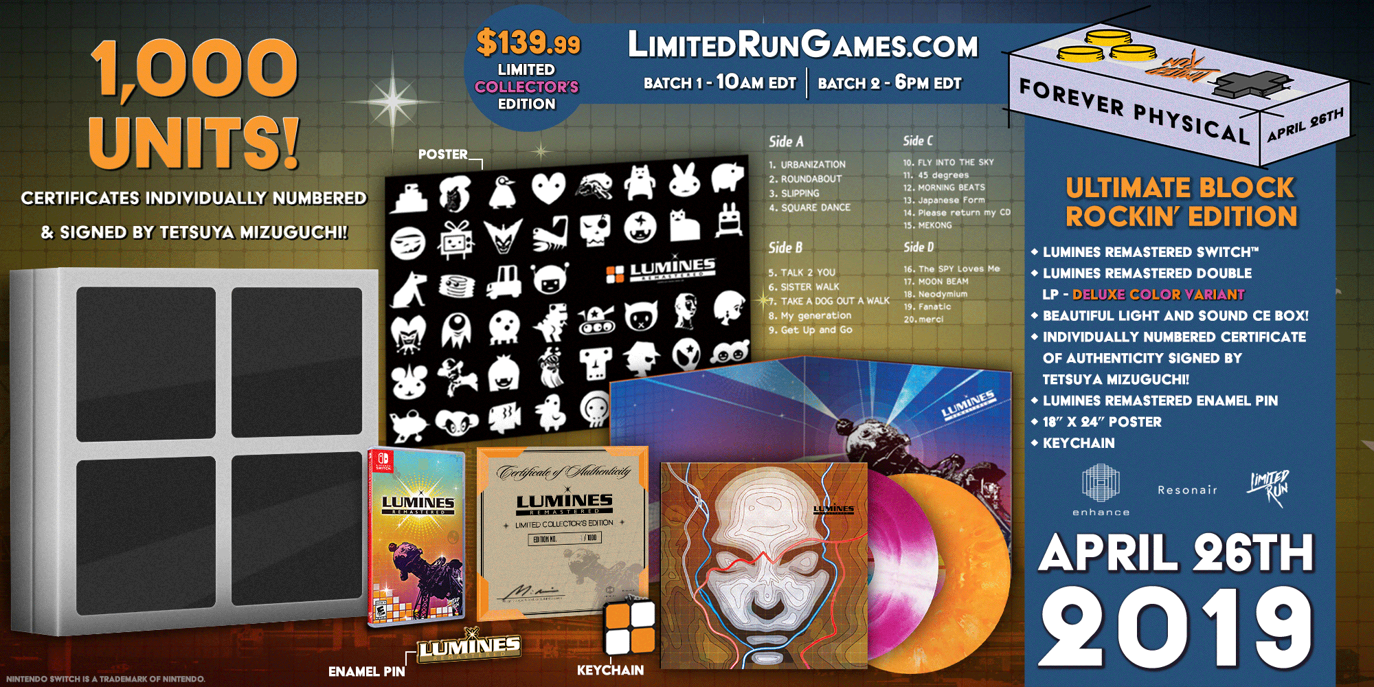Lumines Remastered Ultimate Edition - Nintendo Switch Limited Run #27 - Puzzle Rhythm Game for Home & Travel Entertainment