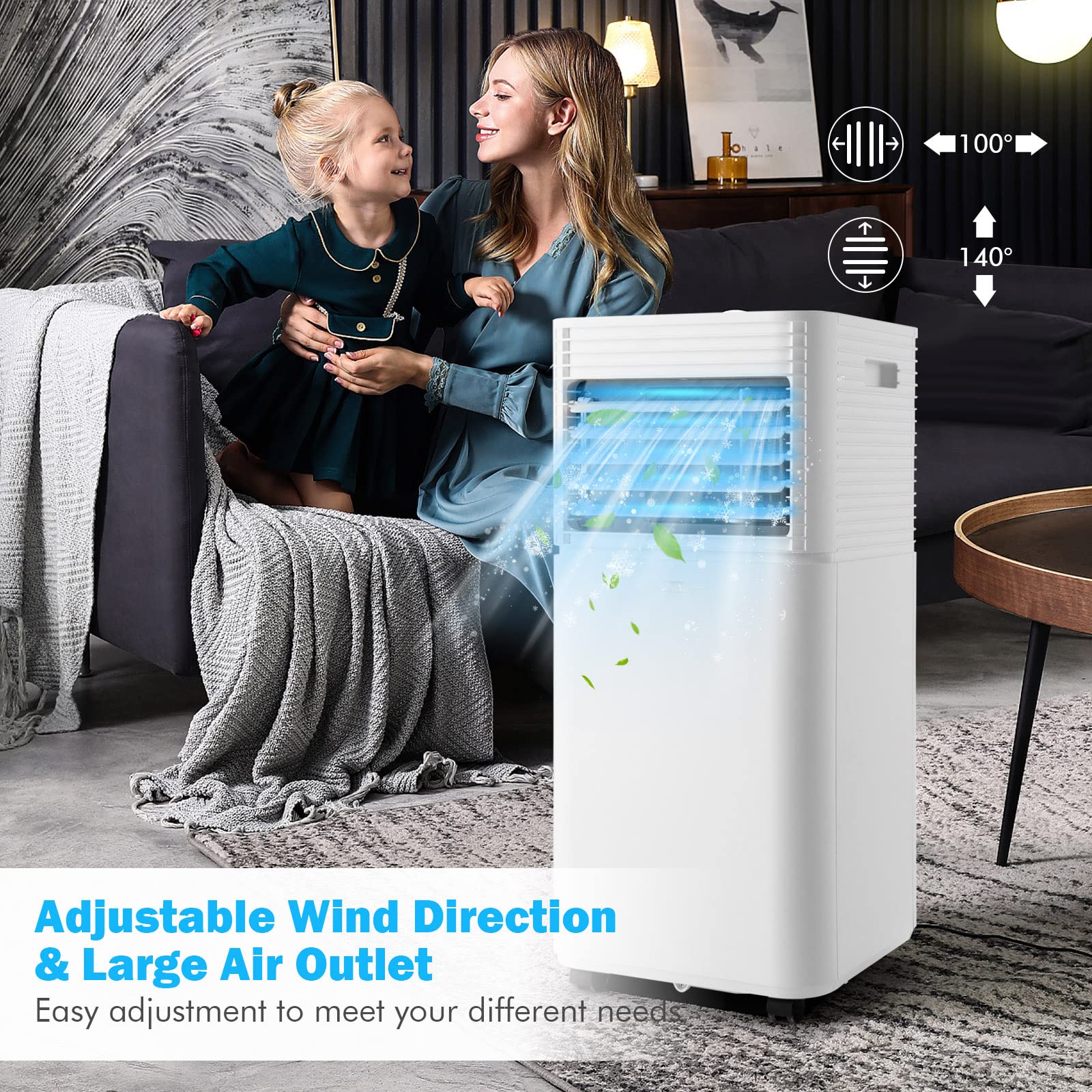 PETSITE 8000 BTU Portable Air Conditioner - 3-in-1 Cooling Unit with Fan, Dehumidifier & Air Cooler for Rooms Up to 230 sq.ft | Perfect for Bedrooms, Offices & Small Apartments