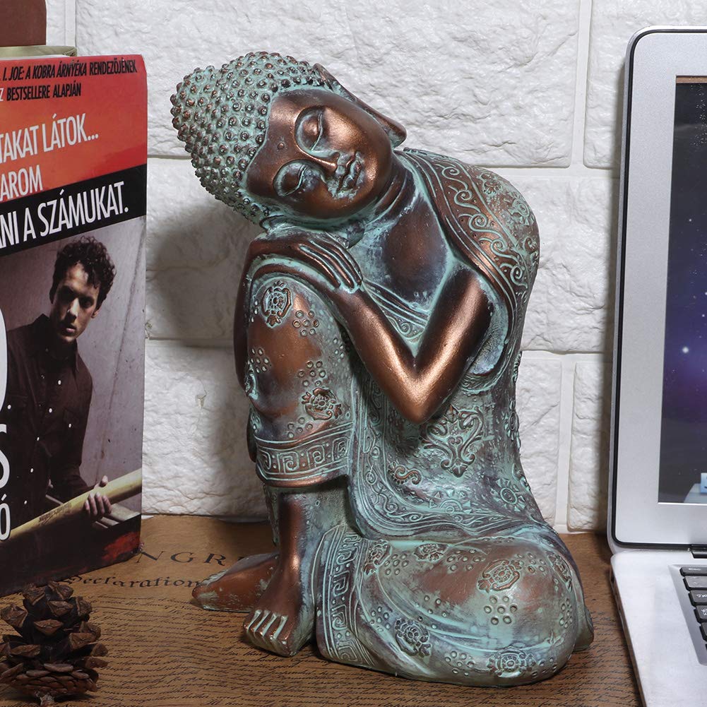 Handcrafted Resin Buddha Statue - Southeast Asian Style Outdoor Garden Decor for Patio, Deck & Porch - Feng Shui Sitting Figurine for Meditation & Zen Home Decor