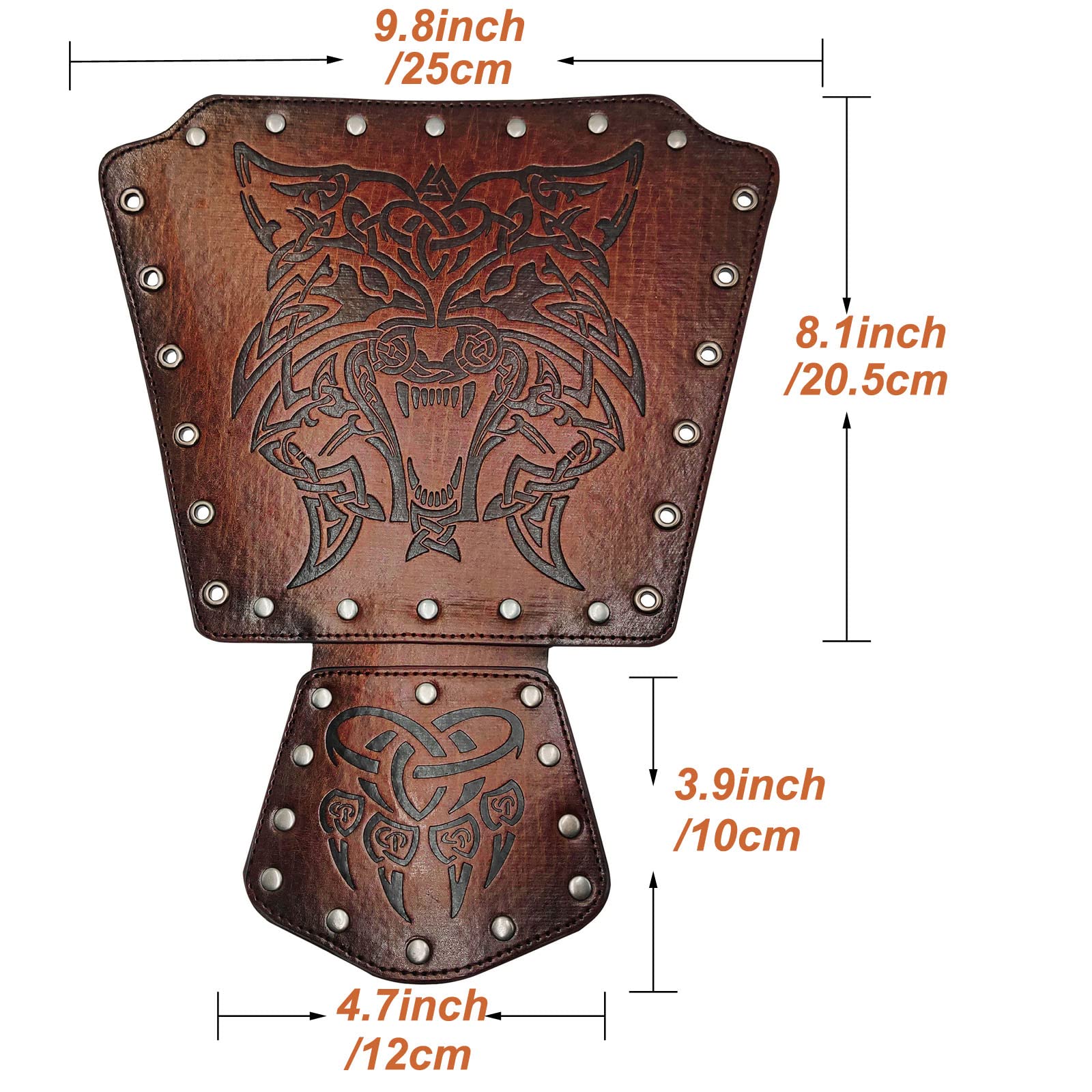 JAOYU Genuine Leather Bracer Set - Medieval Vambrace Armor for LARP & Cosplay - Viking Style Wrist Guards (2PCS) - Perfect for Renaissance Fairs, Historical Reenactments & Fantasy Costumes