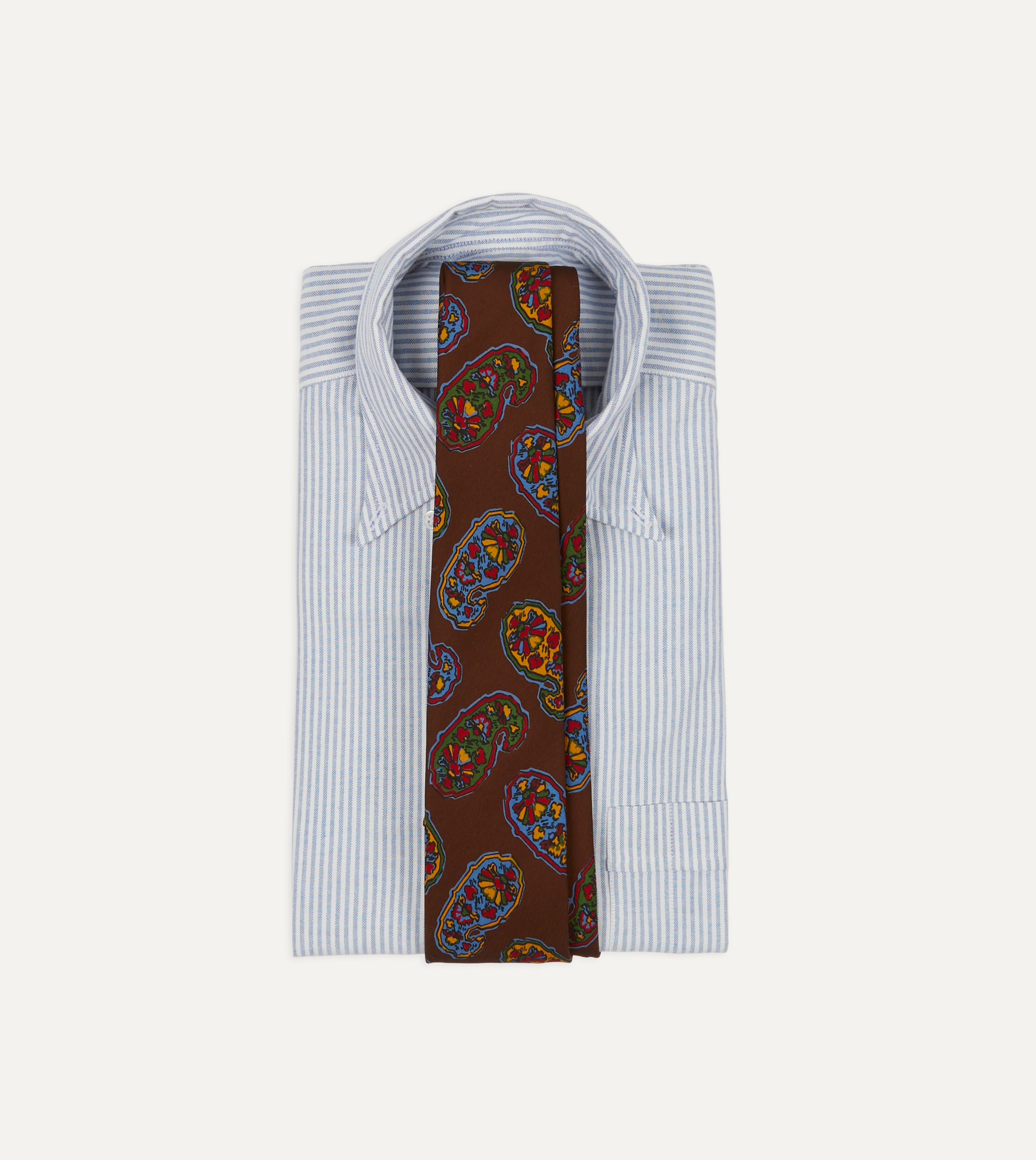 Elegant Brown Large Paisley Print Silk Self-Tipped Necktie - Perfect for Weddings, Business Meetings & Formal Occasions