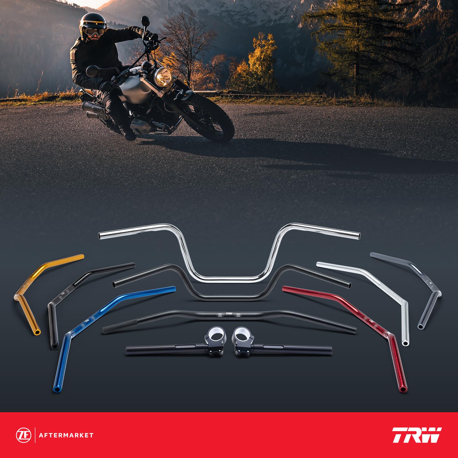 TRW MCL150C Motorcycle Handle Bars & Accessories - Durable Replacement Handlebars for Cruiser, Street & Touring Bikes - Perfect for Comfort & Control on Long Rides