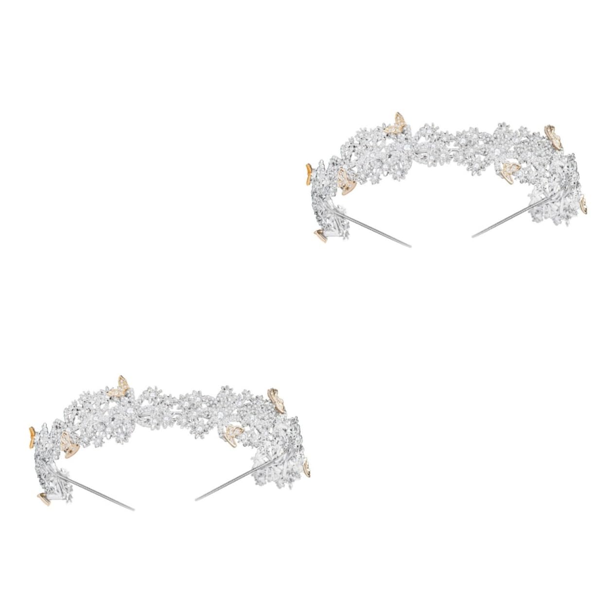 FOMIYES 2-Piece Baroque Bridal Crystal Headpiece Set - Silver Rhinestone Wedding Tiara & Hair Vine for Bride, Princess Miss Crown | Perfect for Weddings, Prom, Pageants & Formal Events