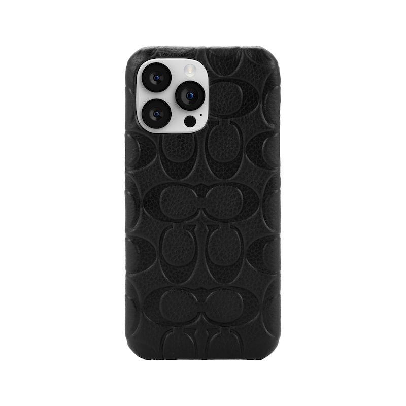 Premium Slim Leather Case with Raised Design for iPhone 14 Pro Max - Black | Protective Cover for Work, Travel & Everyday Use