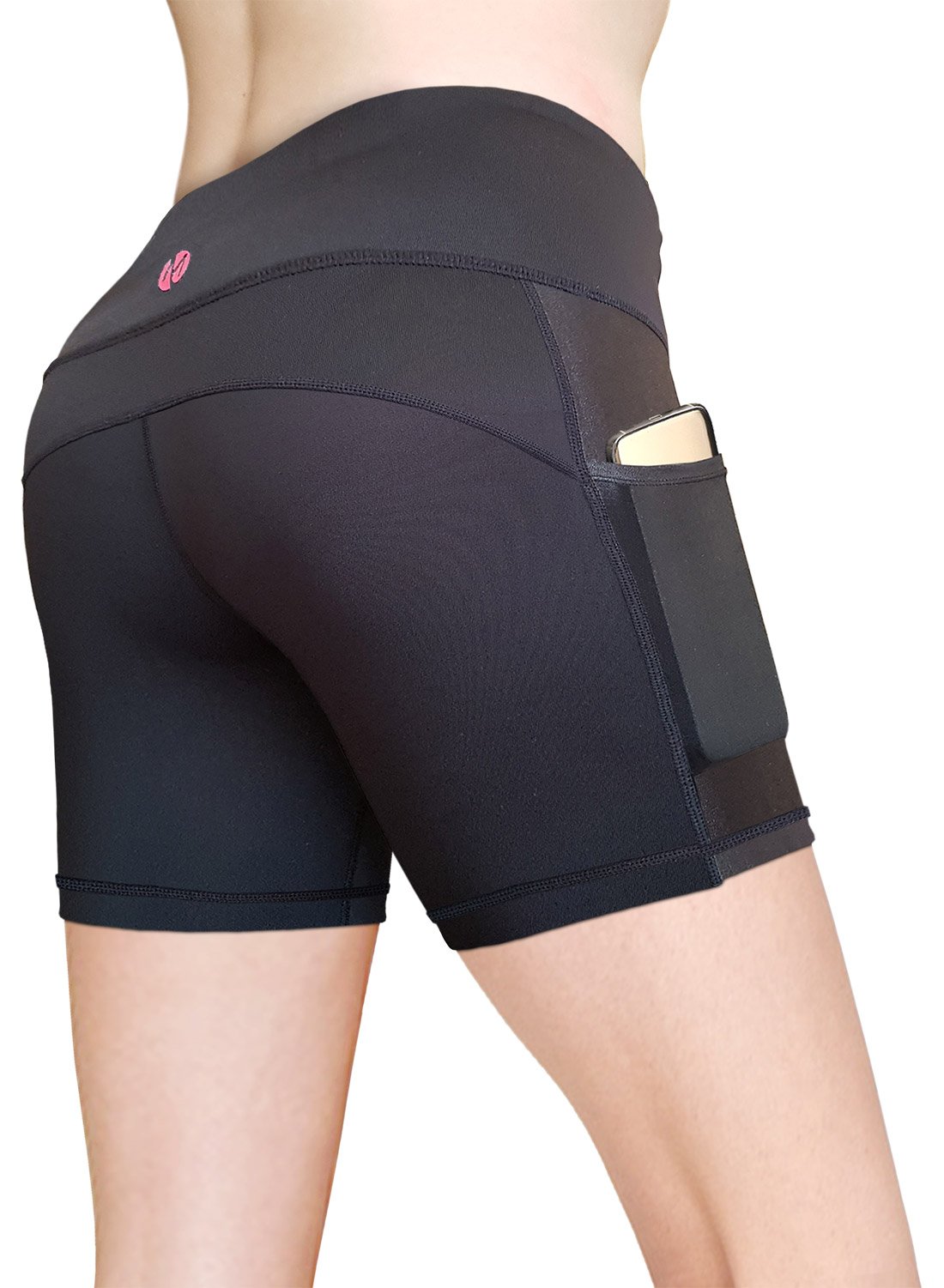 MYoga Women's High Waisted Yoga Pants with Side Pockets - Breathable Workout Leggings for Running, Gym & Lounge - Plus Size XL in Short Length (Black) - Perfect for Yoga, Pilates & Everyday Wear