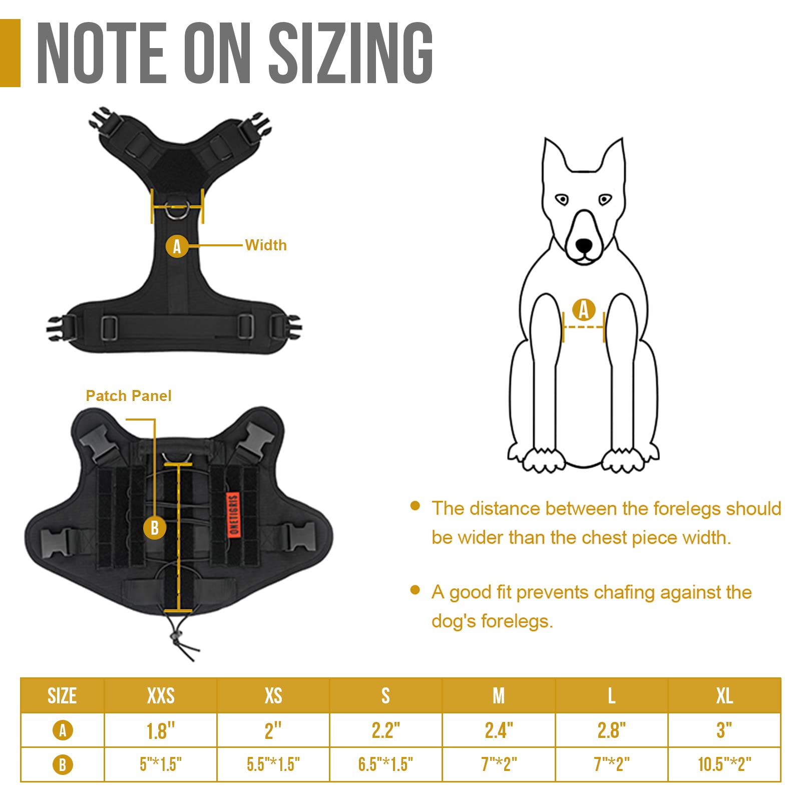 OneTigris Tactical Dog Harness Vest with Handle - No-Pull Adjustable Service Dog Vest for Large Dogs - Heavy Duty Hook & Loop Panels - Perfect for Walking, Hiking, Training & Outdoor Adventures (Black, X-Large)