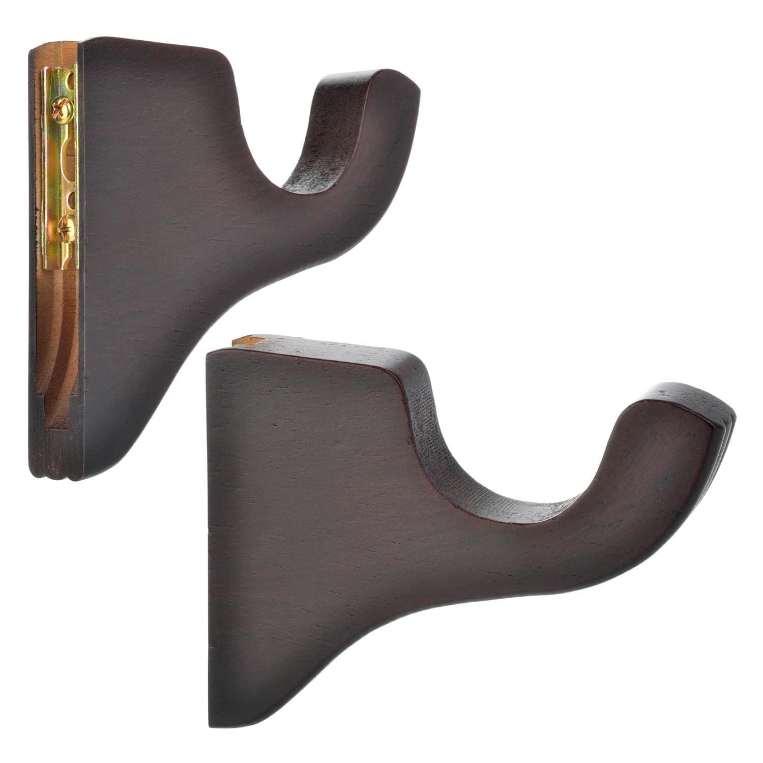 Royal Anastasia Premium English Walnut Wooden Curtain Rod Set - Elegant Home Decor for Living Room, Bedroom & Windows