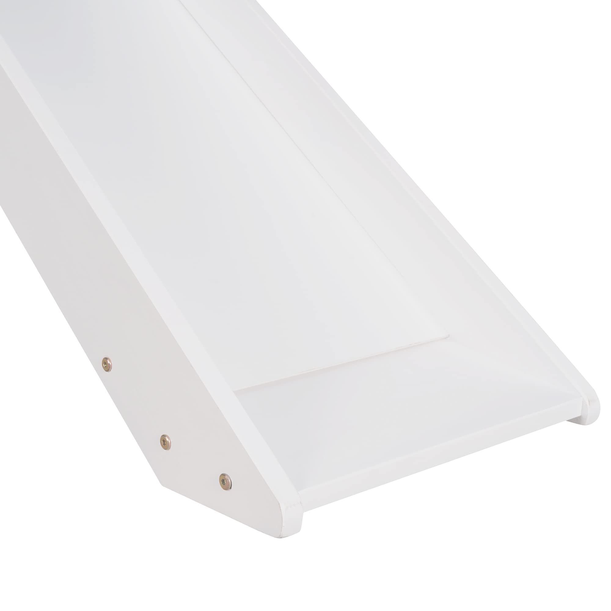 Harper & Bright Designs Twin Size Low Loft Bed with Slide - White Wooden Kids Bunk Bed Frame for Boys & Girls - Perfect for Small Bedrooms, Playrooms & Dorm Rooms