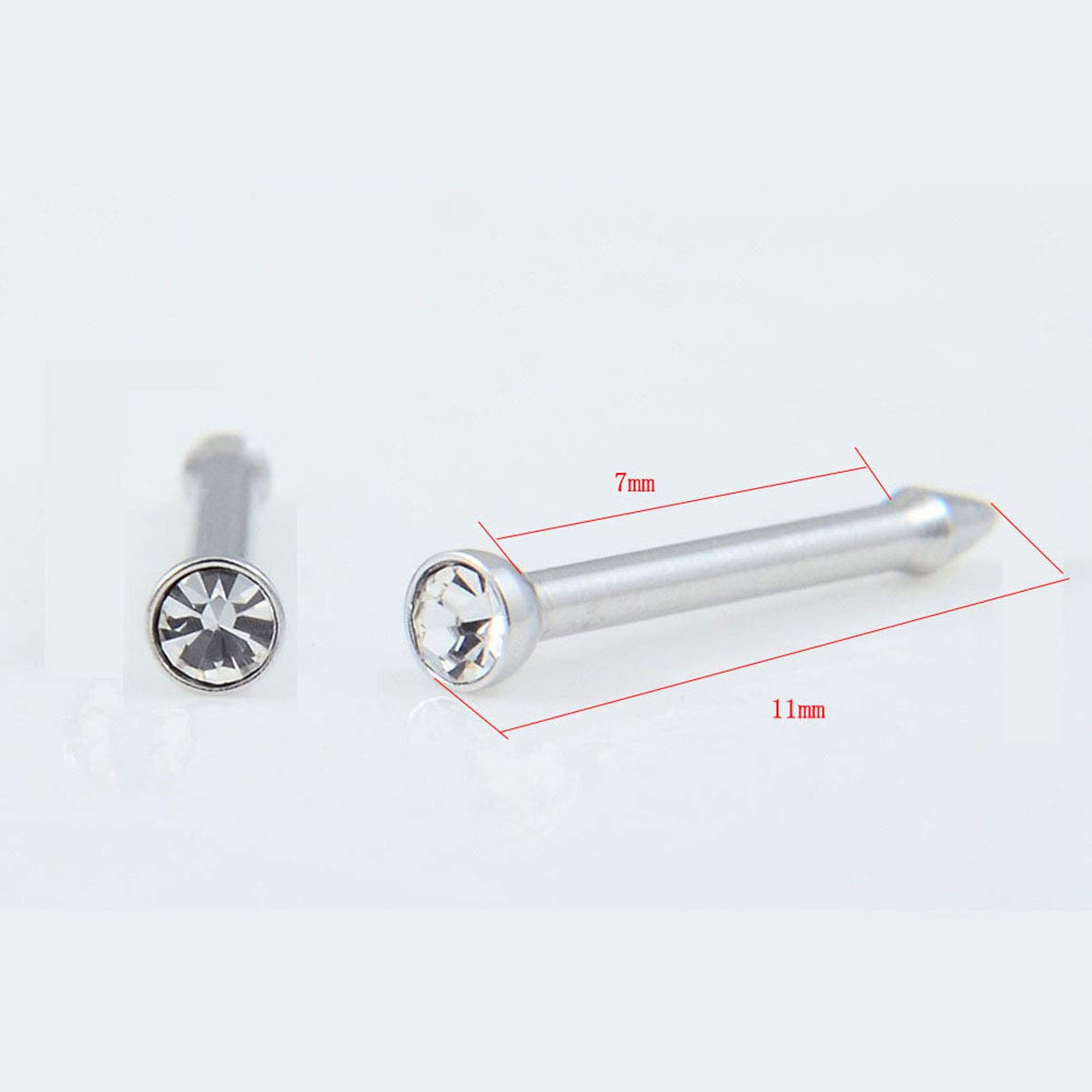 2PCS Disposable Nose Piercing Gun Kit - Painless Self Piercing Tool with Silver & White Rhinestone for Women & Men | Safe Portable Nose Stud Applicator for Home Use & Professional Salon Piercing