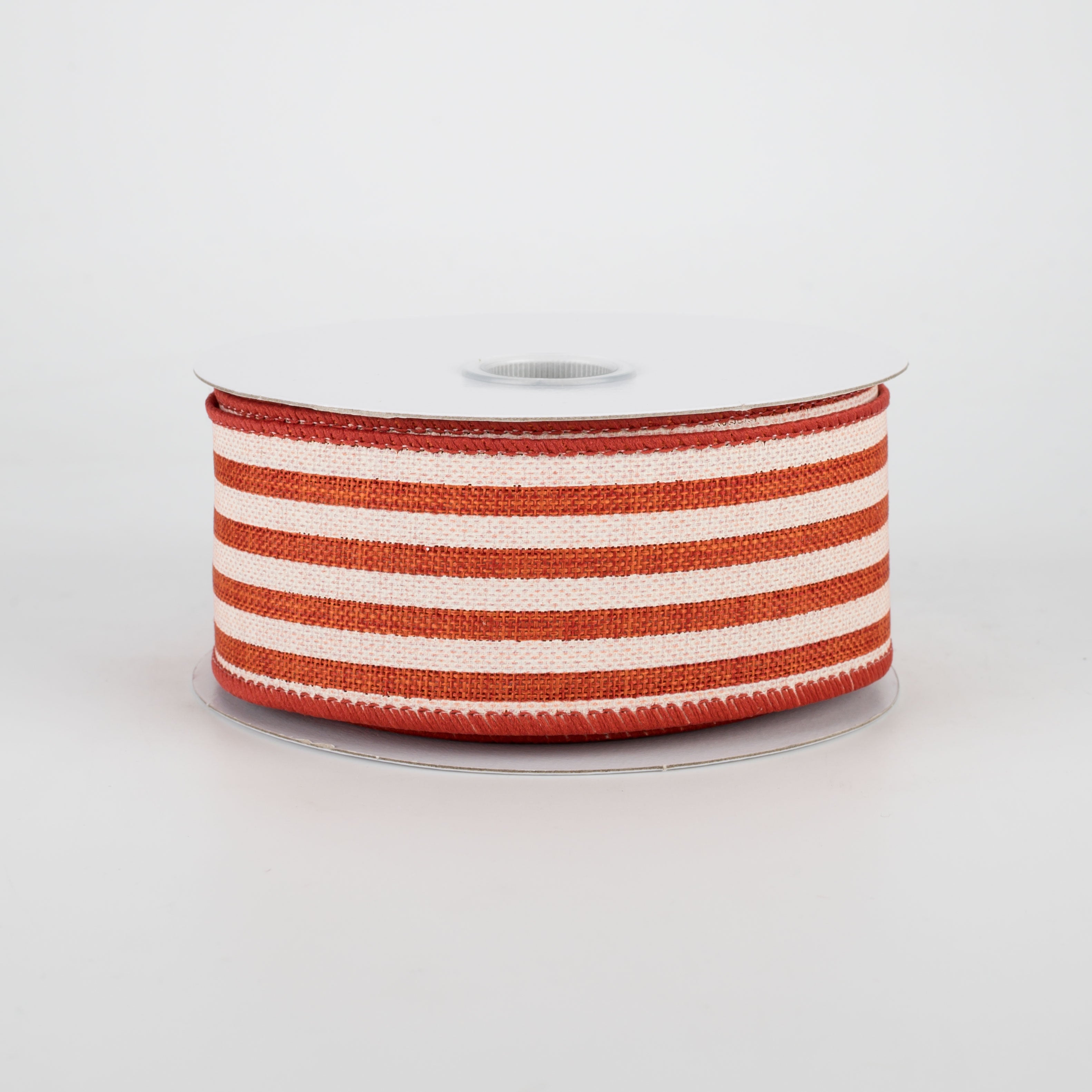 1.5 Inch Cabana Stripes Ribbon - Orange & Ivory Cotton Decorative Ribbon (10 Yards) for Gift Wrapping, DIY Crafts, Party Decorations