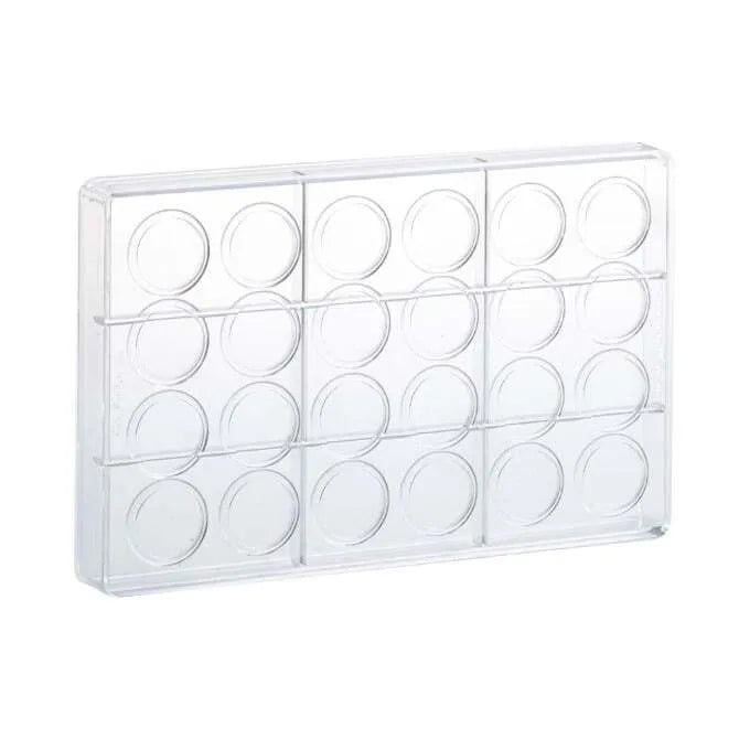 Premium Praline Circle 30 Cavity 27 Form Polycarbonate Chocolate Mold - Perfect for Making Professional Chocolates, Candies & Desserts at Home or Commercial Use