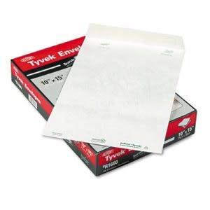Quality Park Products Tyvek Mailer - Side Seam, 10 x 15 Inches, White, 100/Box (1 Box) - Durable Shipping Envelopes for Documents, Photos & Small Packages