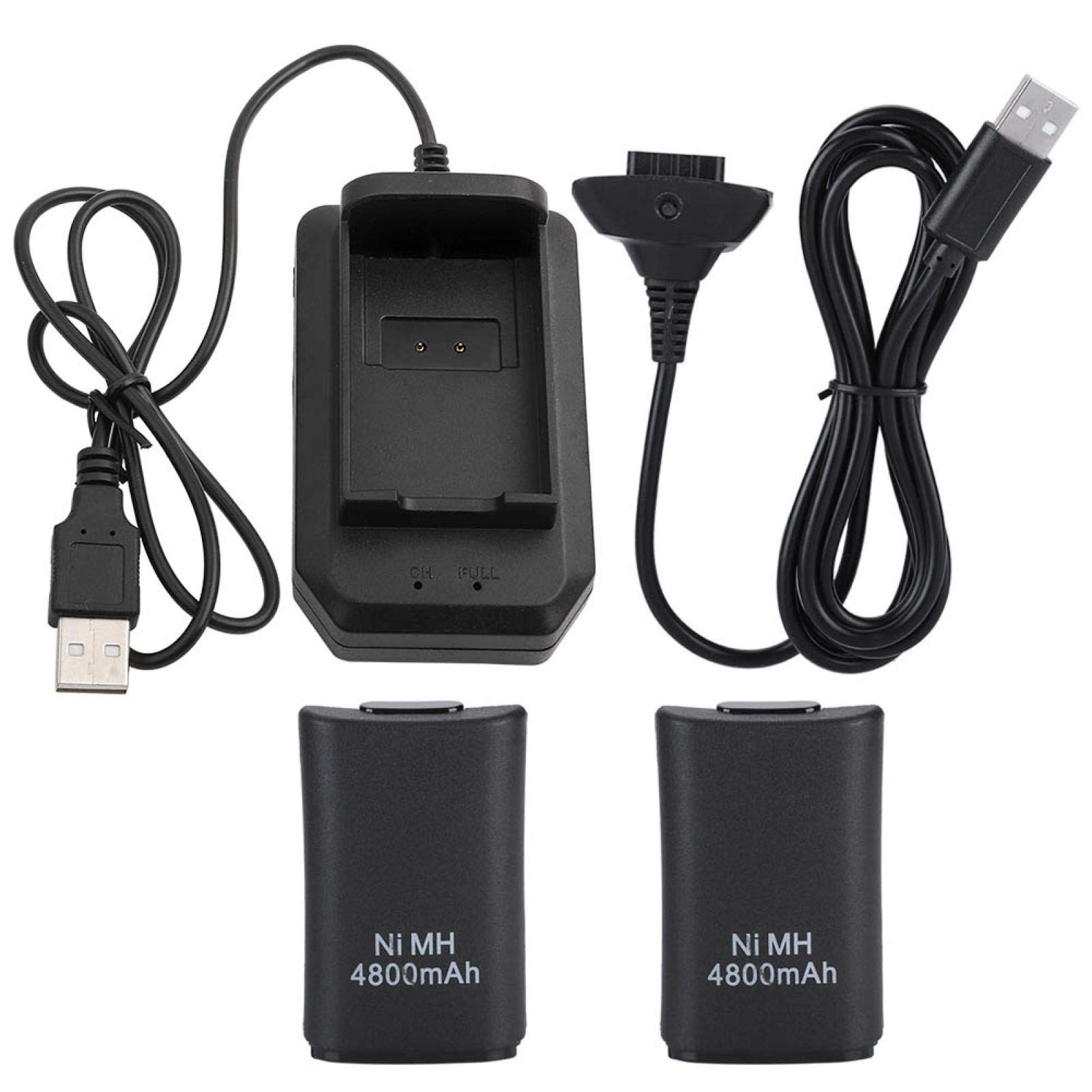 High Capacity 4800mAh Rechargeable Battery Pack with USB Charging - Compatible with Xbox 360 Controller (5.6x3.5x1.7cm/2.2x1.4x0.7in) - Perfect for Gaming, Travel & Emergency Power Backup