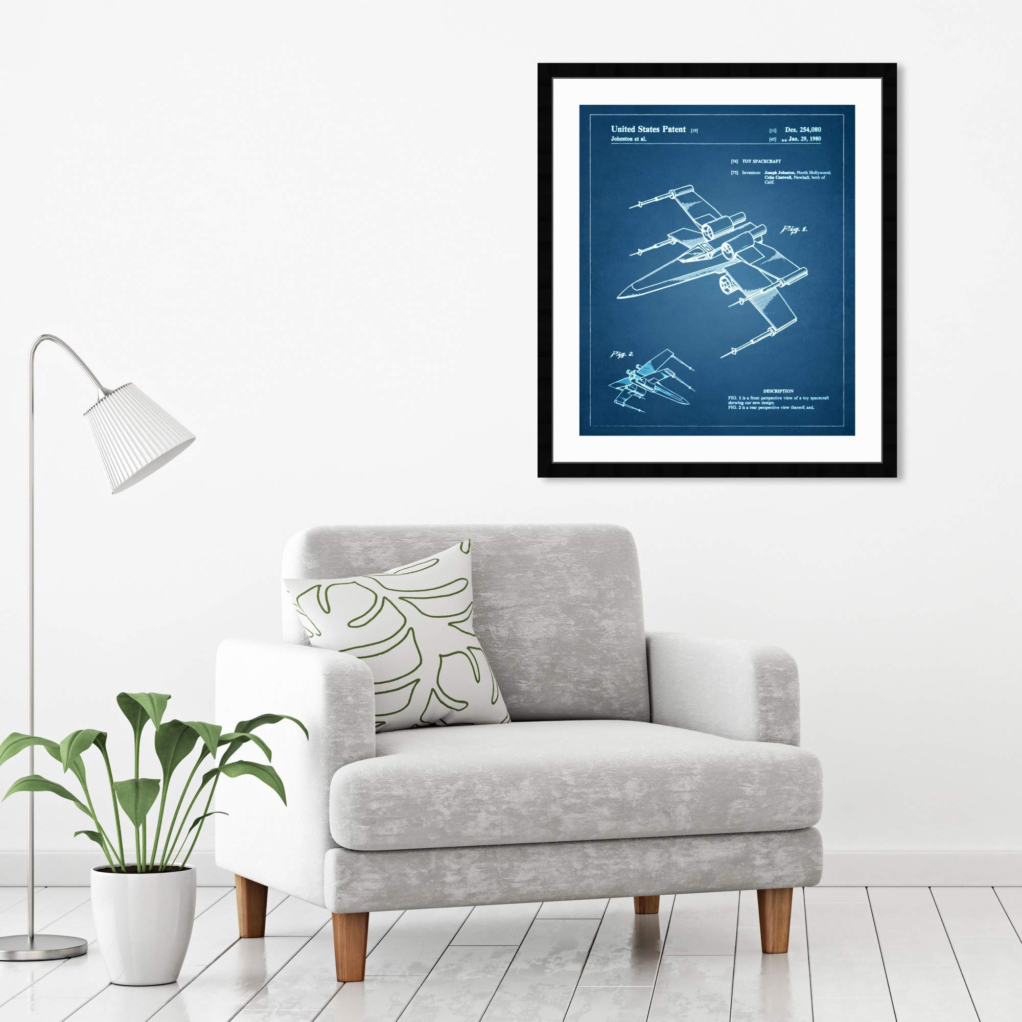 Oliver Gal Artist Co. 'Spacecraft 1980' Framed Blueprint Wall Art - 26