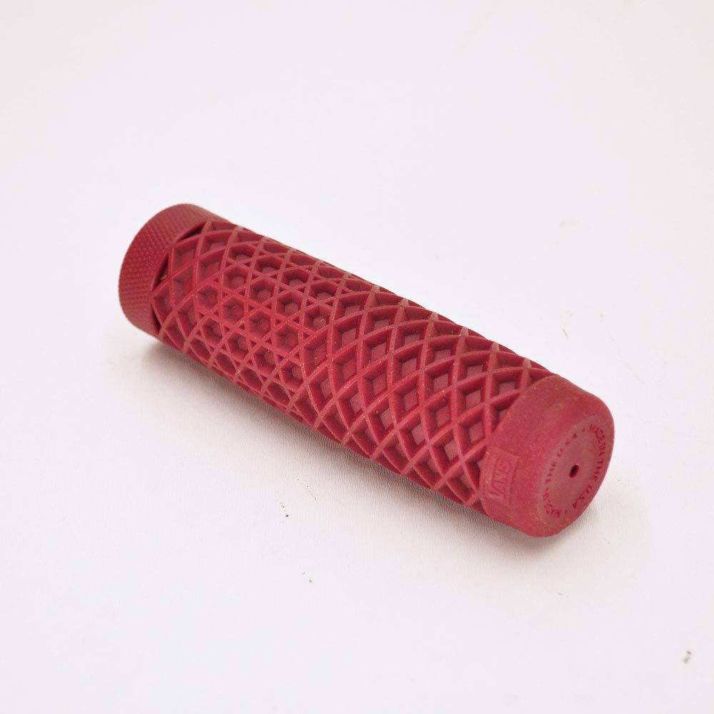 Vans Waffle Pattern Rubber Motorcycle Grips - Oxblood Red - Pair for 7/8