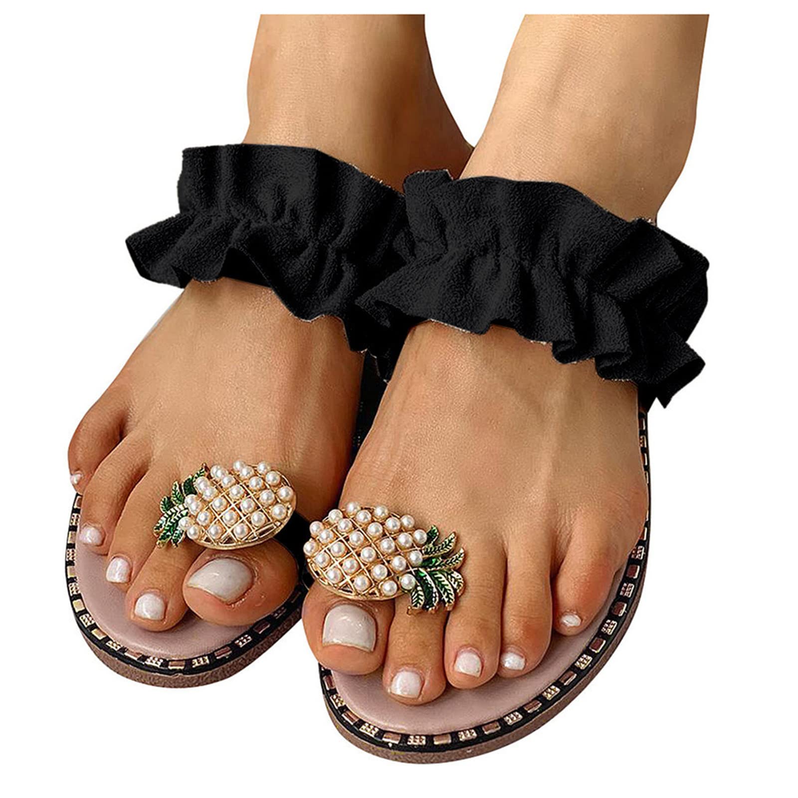 Women's Dressy Summer Sandals - Cute Open Toe Flat Boho Beach Flip Flops for Casual & Bohemian Style | Perfect for Beach Vacations, Summer Outings & Boho Fashion Looks