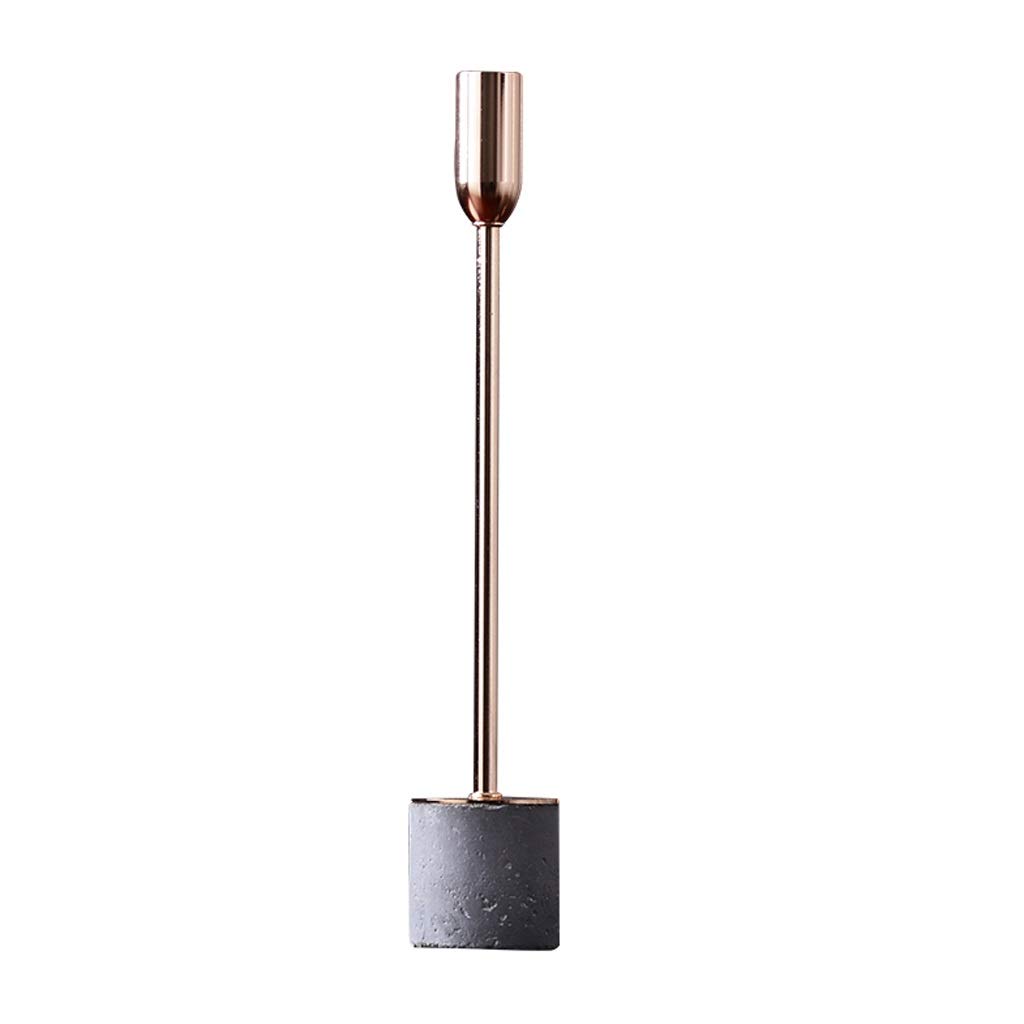 Nordic Style Single Head Iron Geometric Candlestick Holder - Romantic Table Decor for Home, Wedding & Party (Size S) | Elegant Candle Stand for Dining Table, Mantel & Centerpiece Decorations