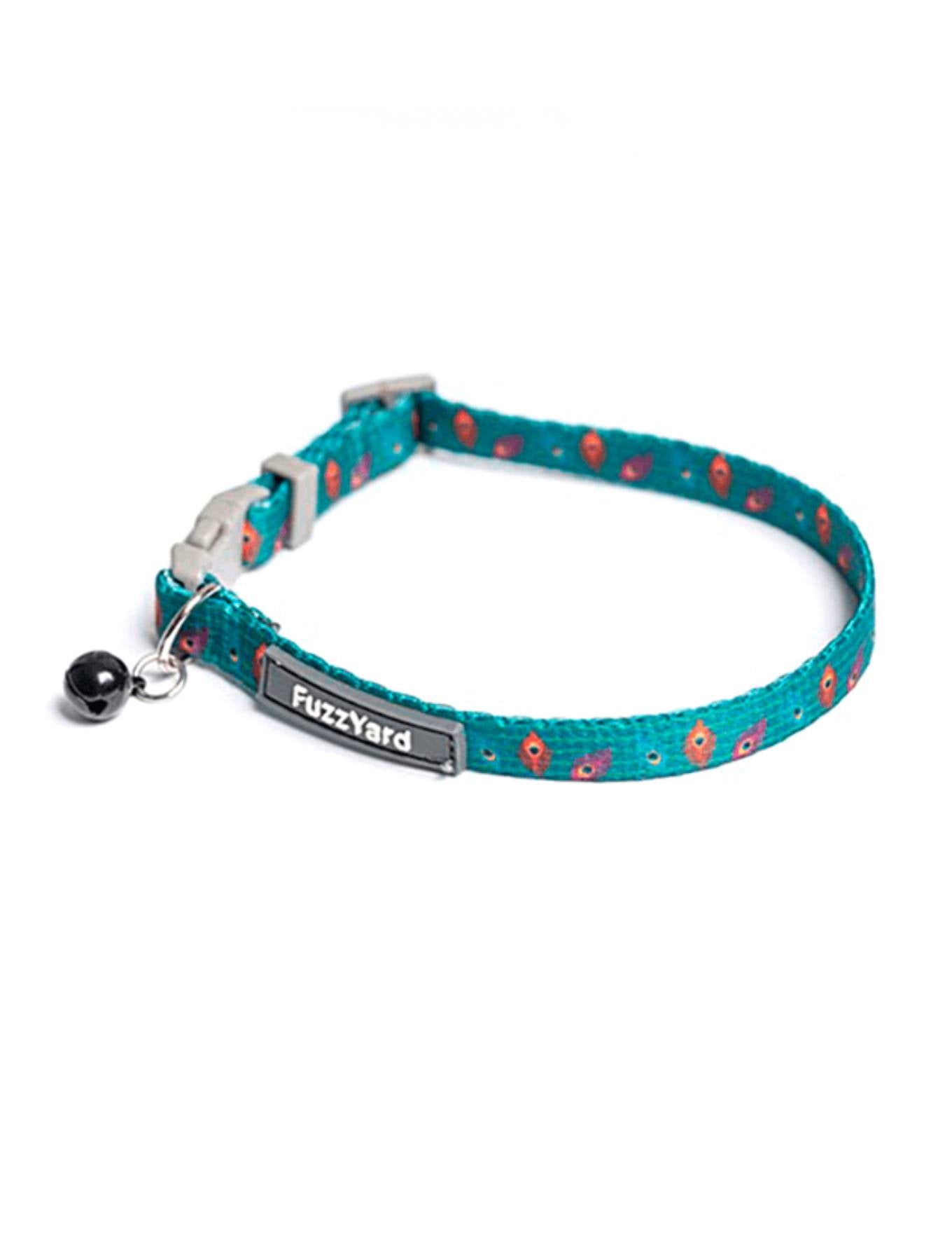 Fuzzyard Peacat Cat Collar - Adjustable Soft & Safe Breakaway Kitten Collar with Bell - Perfect for Indoor & Outdoor Cats, Daily Walks & Playtime