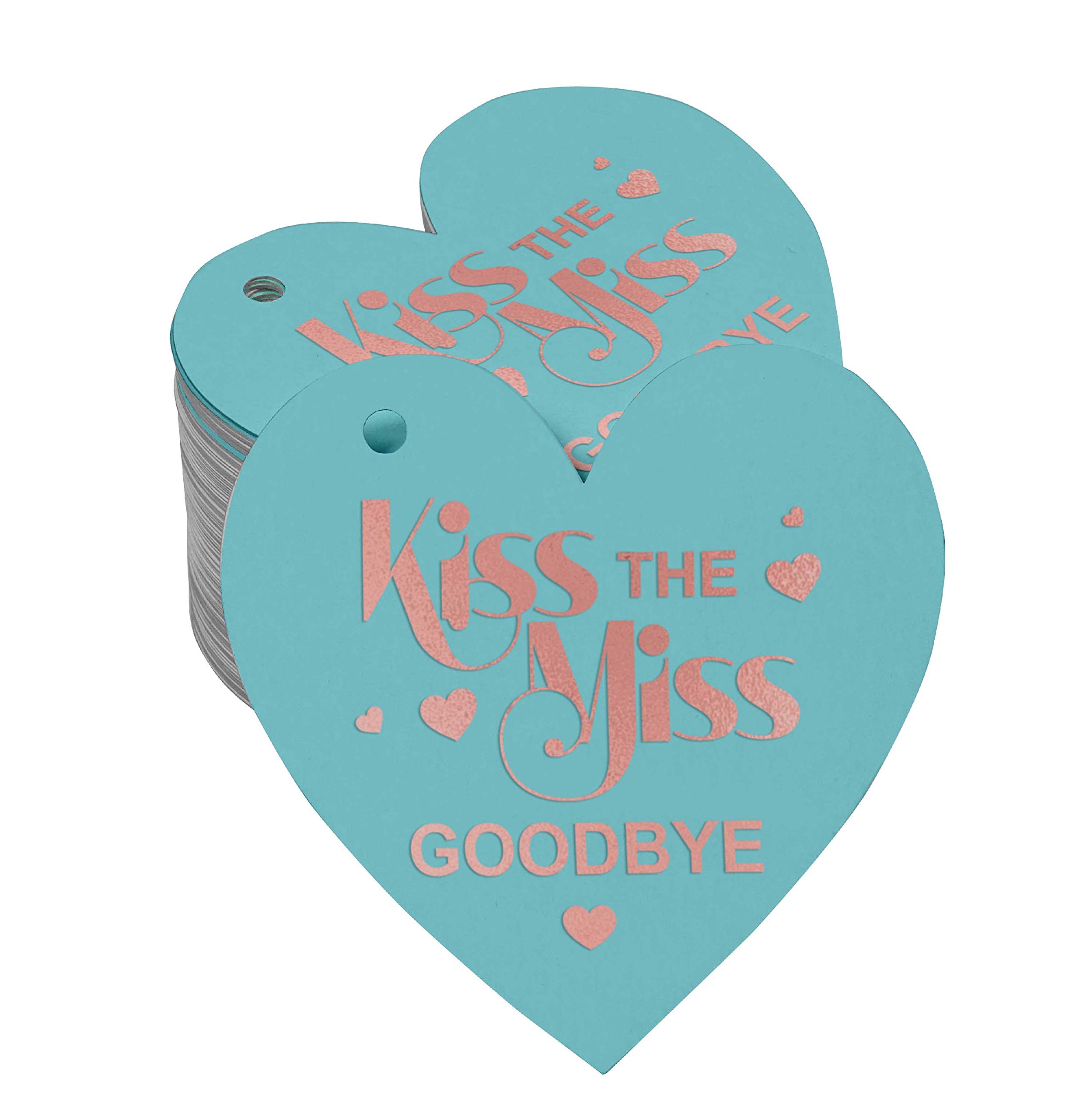 Premium Rose Gold Foil Paper Hang Tags - 100pcs Bridal Shower Favors, Wedding Decorations & Party Supplies - Perfect for Goodbye Kisses, Gift Wrapping, and DIY Craft Projects