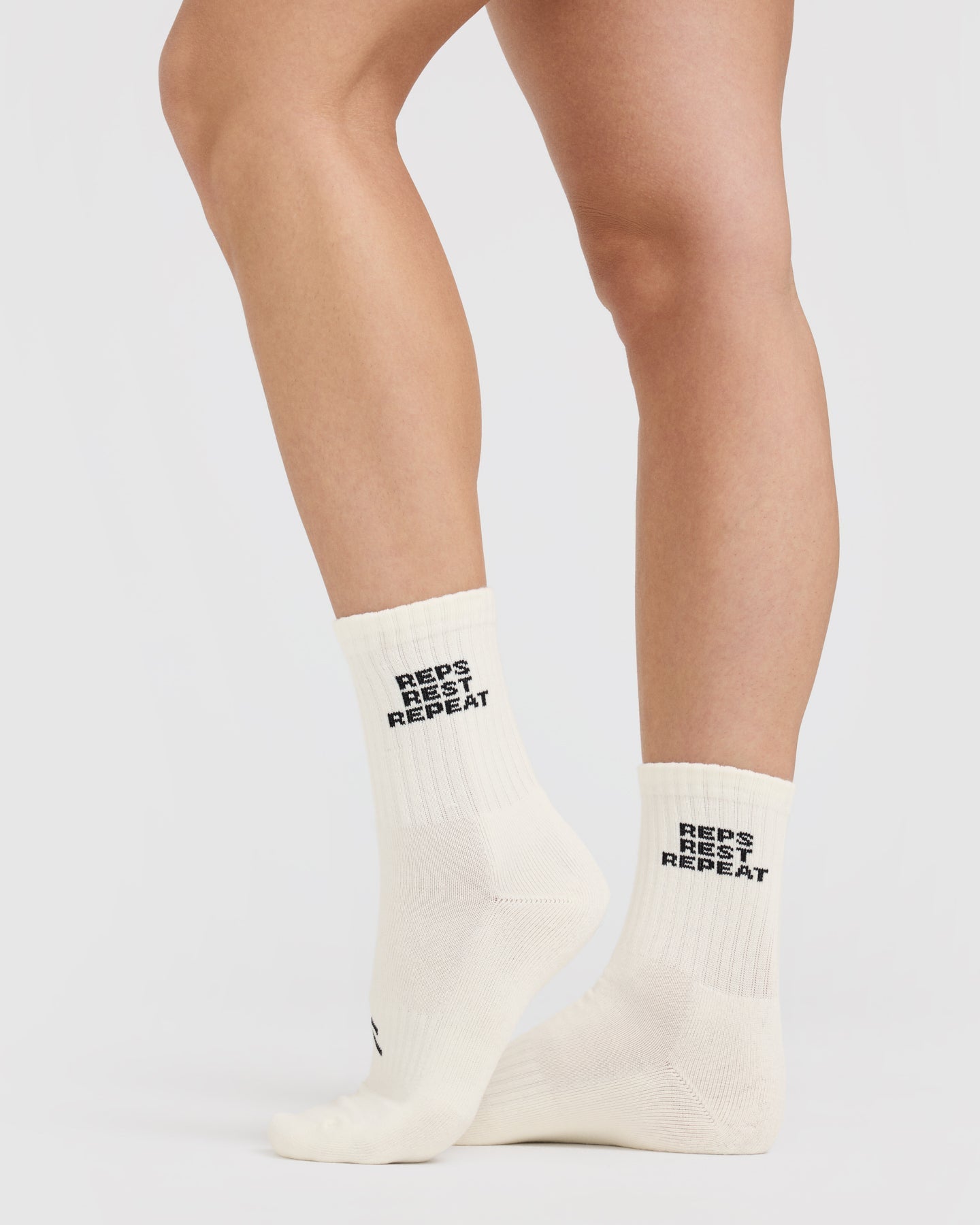 5 Pack Off White Slogan Crew Socks - Comfortable Casual Socks for Men & Women - Perfect for Everyday Wear, Workout, and Gifts