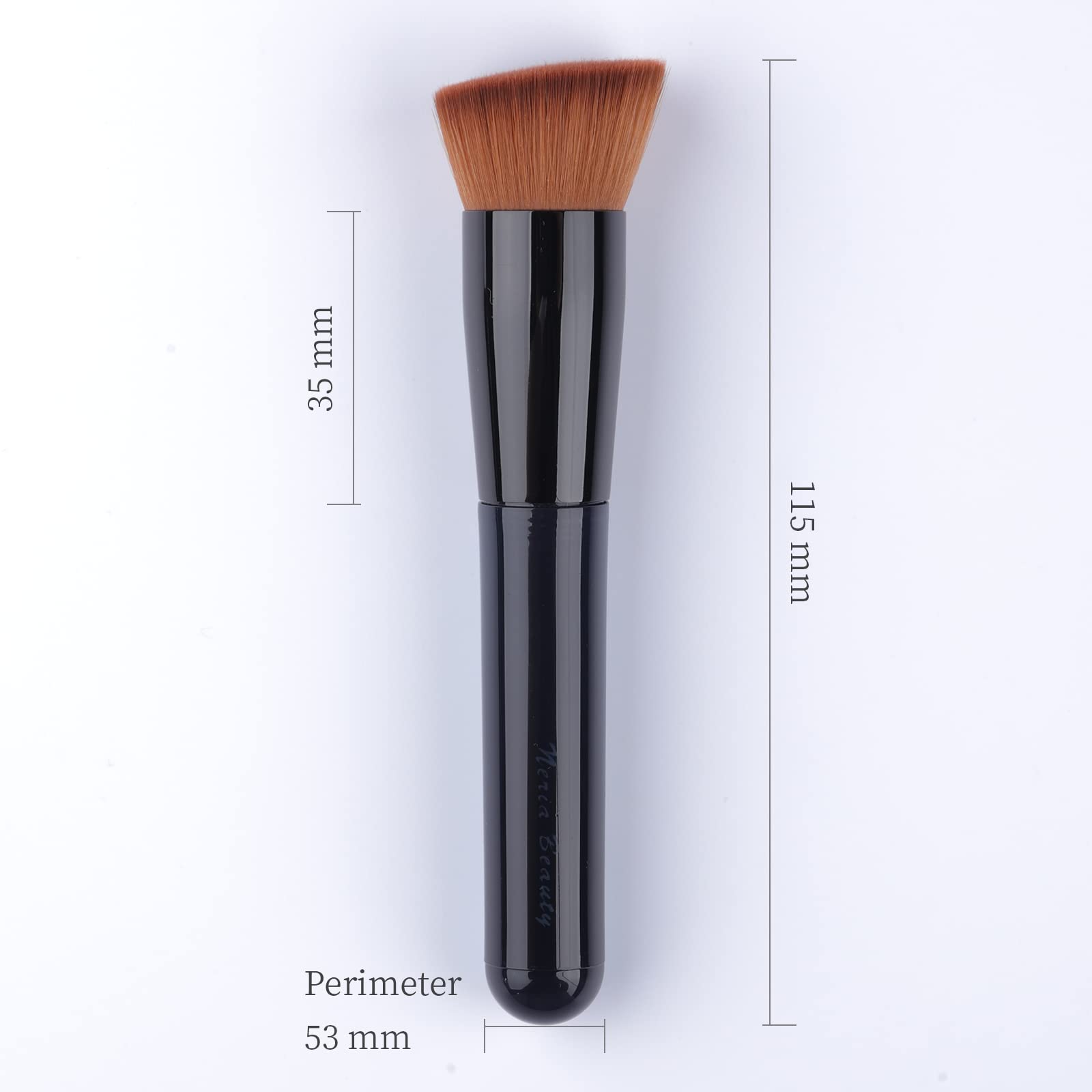 Flat Top Kabuki Foundation Brush for Liquid, Cream & Powder Makeup - Travel Size Face Blending Brush (131) | Perfect for Flawless Foundation Application & On-the-Go Touch-Ups