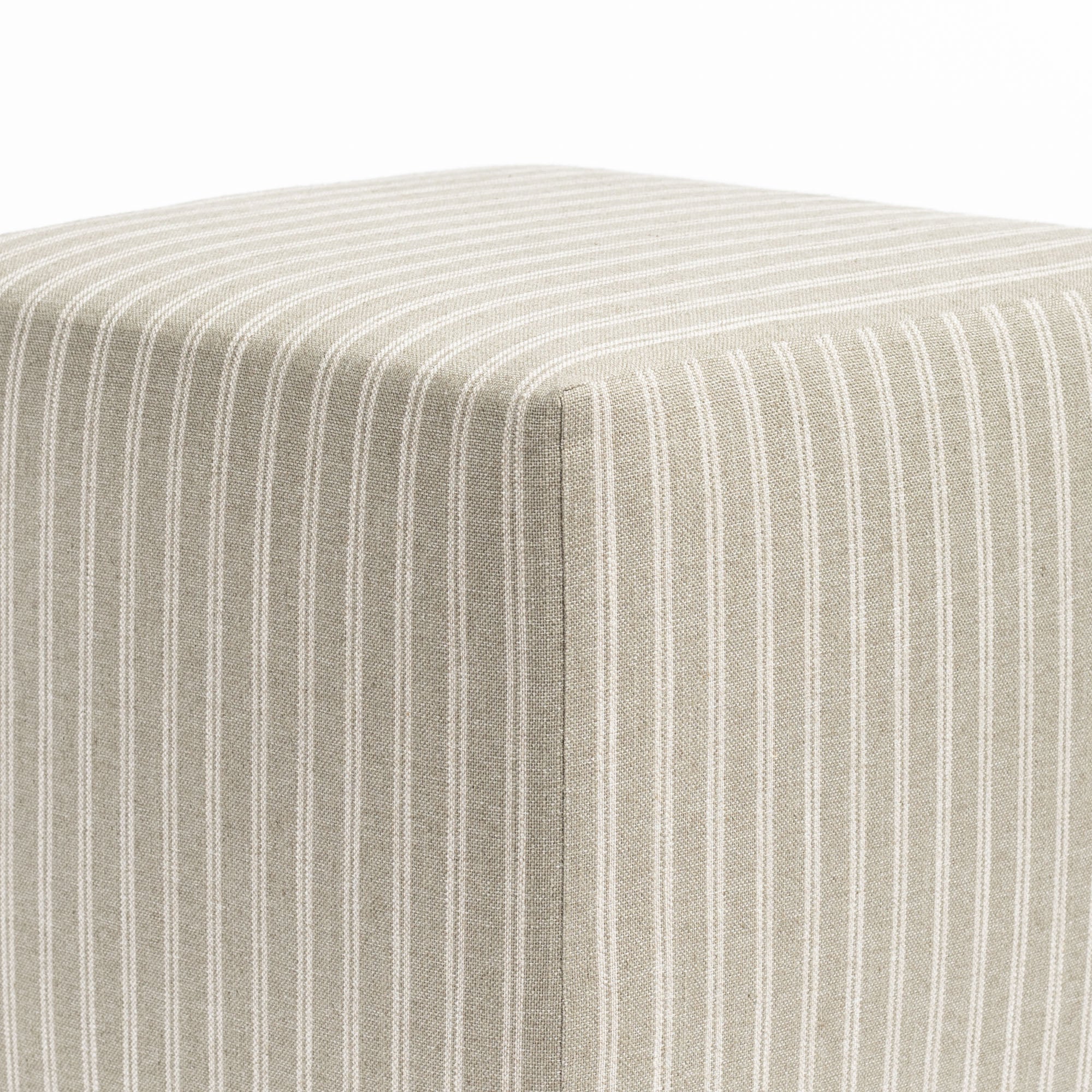 Conway Stripe 16x16 Cube Storage Ottoman with Removable Cover - Sage Green - Perfect for Living Room, Bedroom & Home Decor