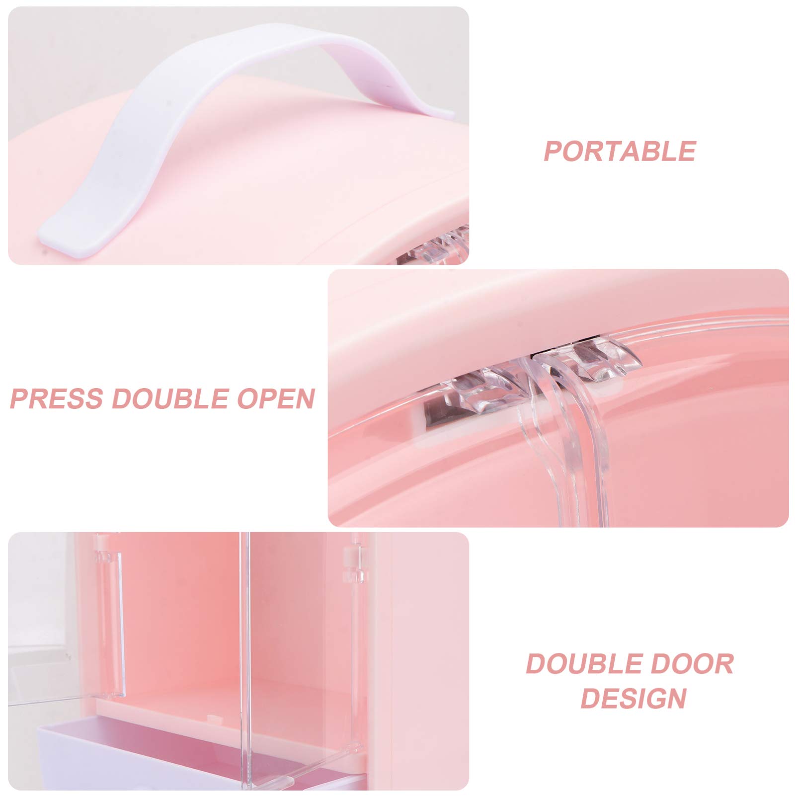 HEALLILY 1pc Cosmetic Storage Box with Double Doors - Makeup Organizer Shelf & Drawer for Cosmetics, Beauty Products, and Sundries - Perfect for Vanity, Bathroom, and Bedroom Organization