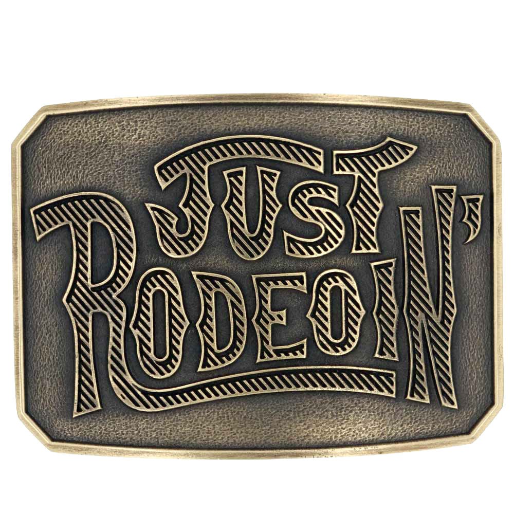 Dale Brisby Just Rodeoin' Cowboy Belt Buckle - Western Rodeo Style for Men - Perfect for Rodeo Events, Country Concerts & Cowboy Fashion